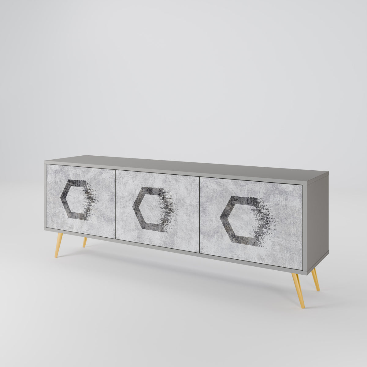 HEXAGONAL FIGURES 3-Door TV Cabinet