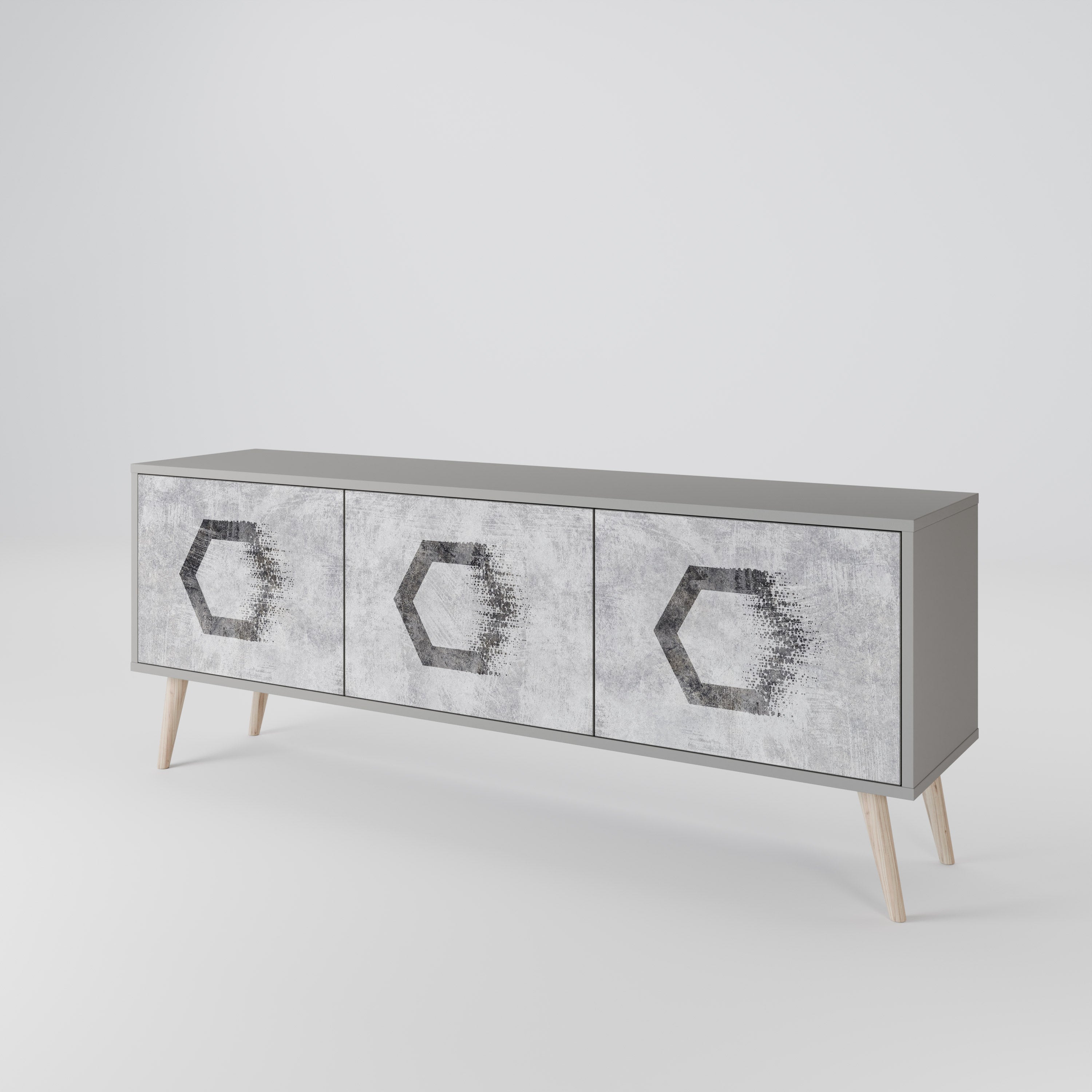 HEXAGONAL FIGURES 3-Door TV Cabinet