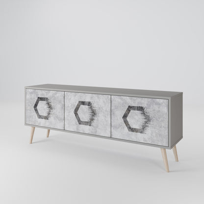 HEXAGONAL FIGURES 3-Door TV Cabinet