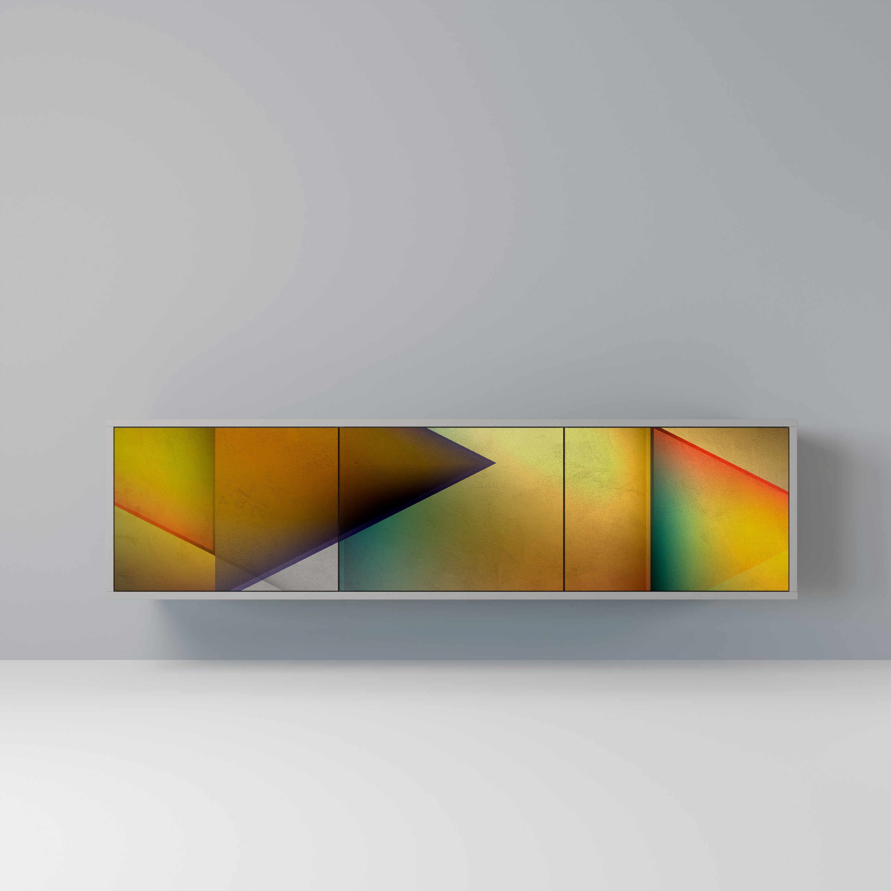 Meuble TV 3 portes PIERCING SHARPNESS finition grise