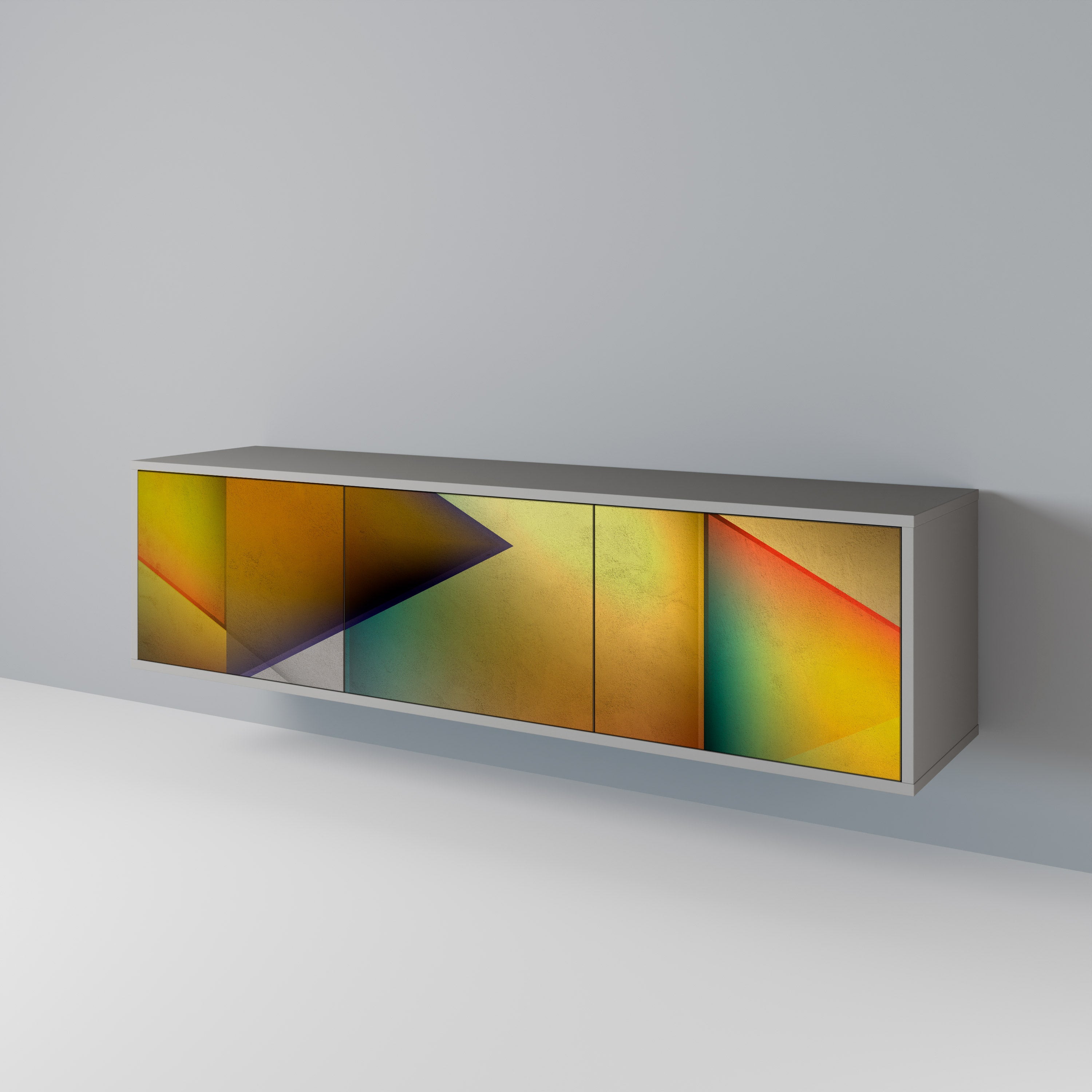 Meuble TV 3 portes PIERCING SHARPNESS finition grise