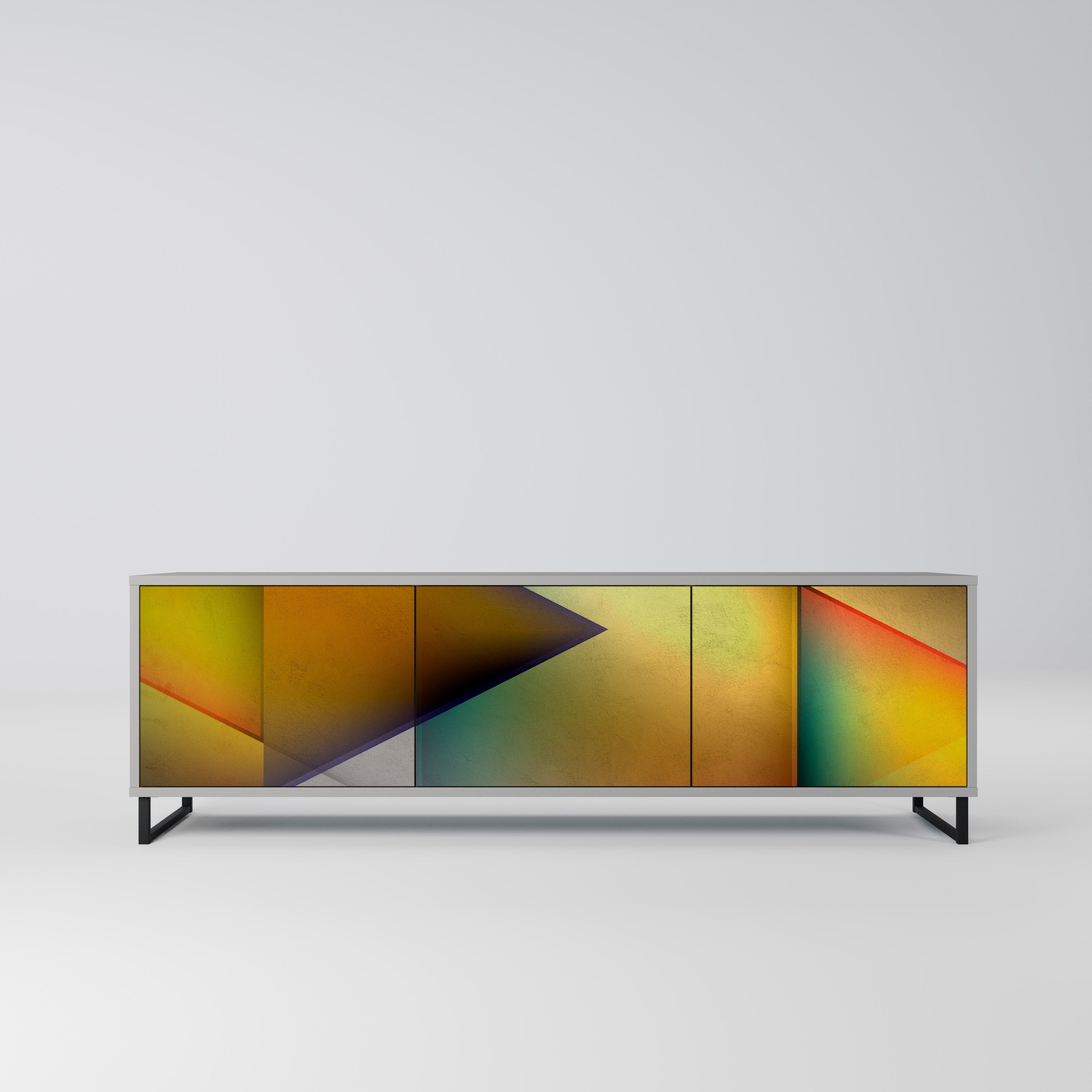 Meuble TV 3 portes PIERCING SHARPNESS finition grise