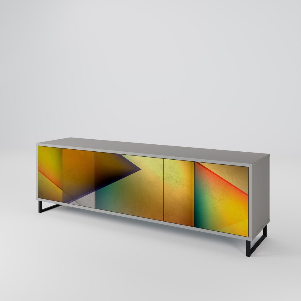 Meuble TV 3 portes PIERCING SHARPNESS finition grise