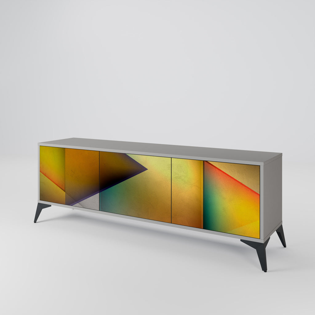 Meuble TV 3 portes PIERCING SHARPNESS finition grise