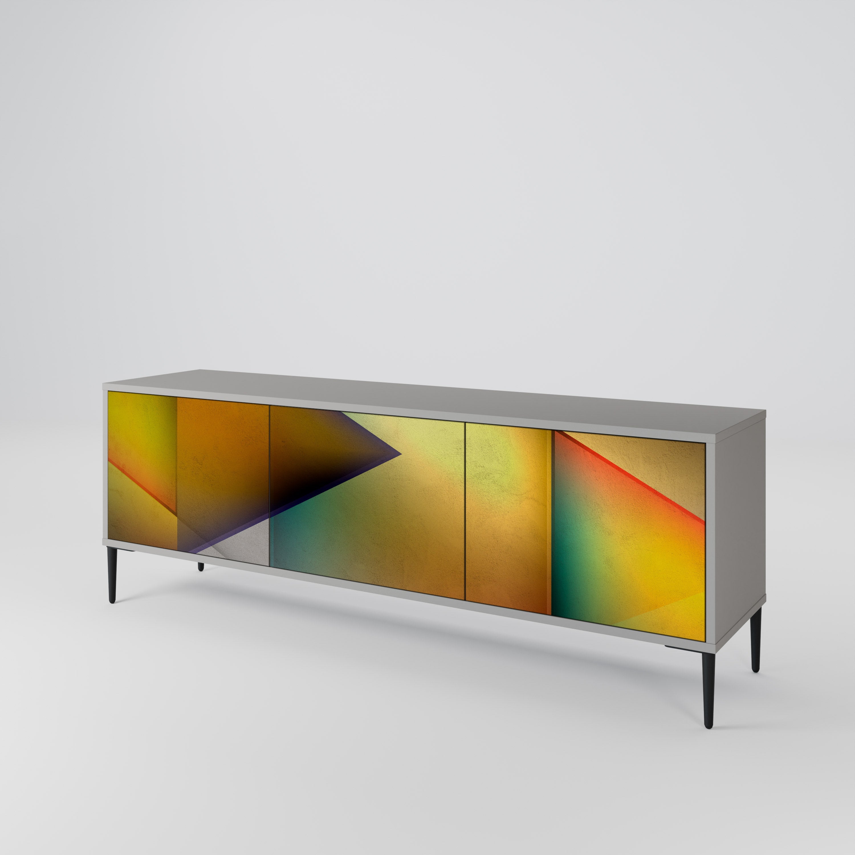 Meuble TV 3 portes PIERCING SHARPNESS finition grise