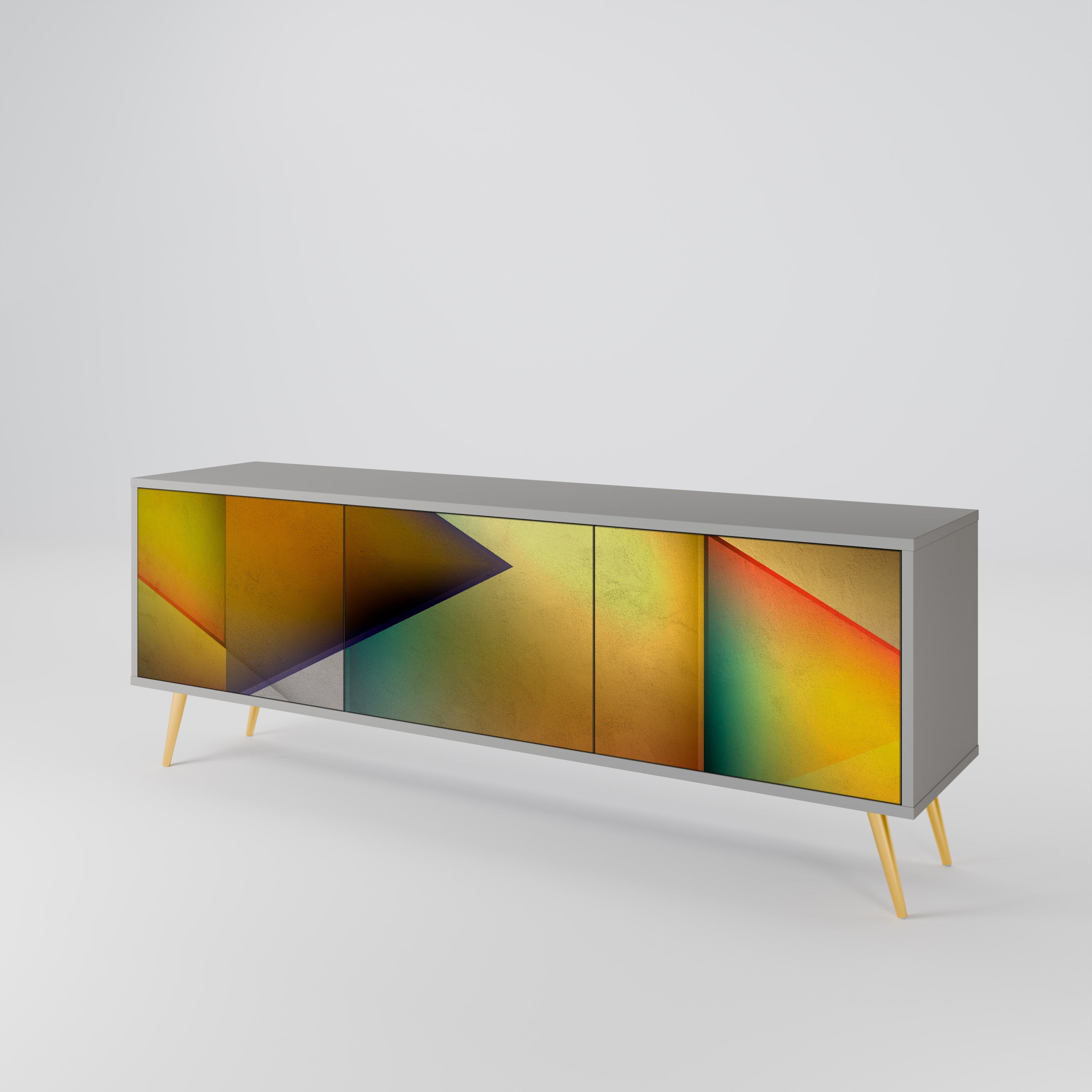 Meuble TV 3 portes PIERCING SHARPNESS finition grise