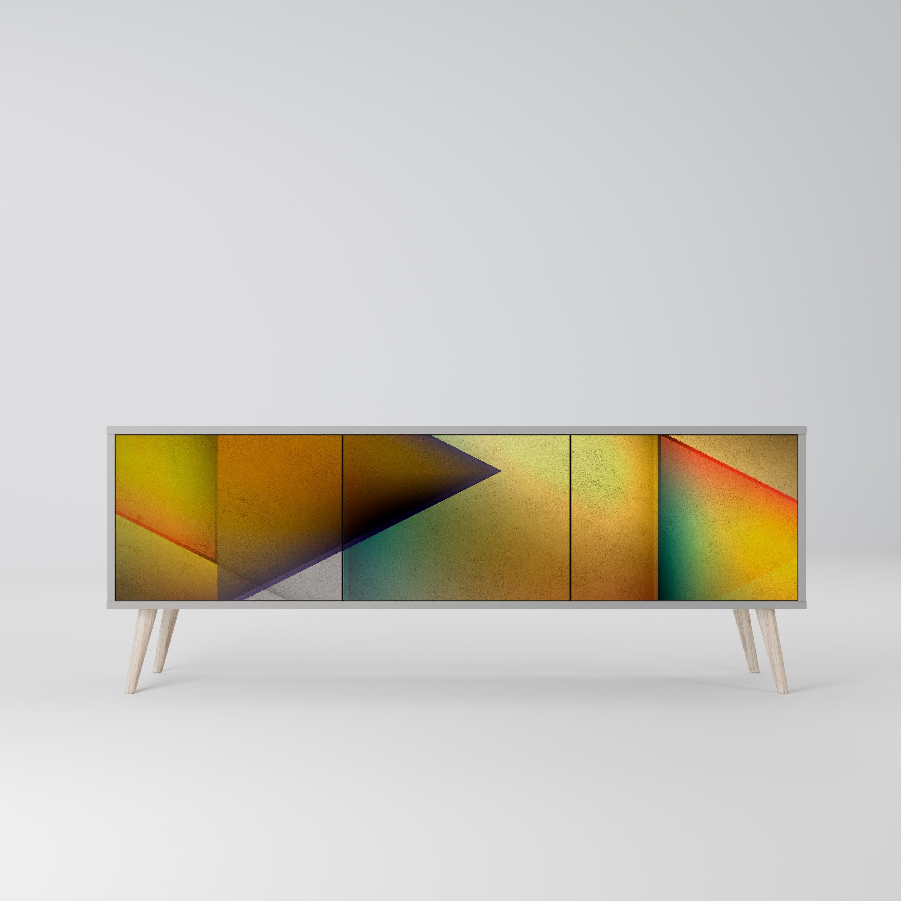 Meuble TV 3 portes PIERCING SHARPNESS finition grise