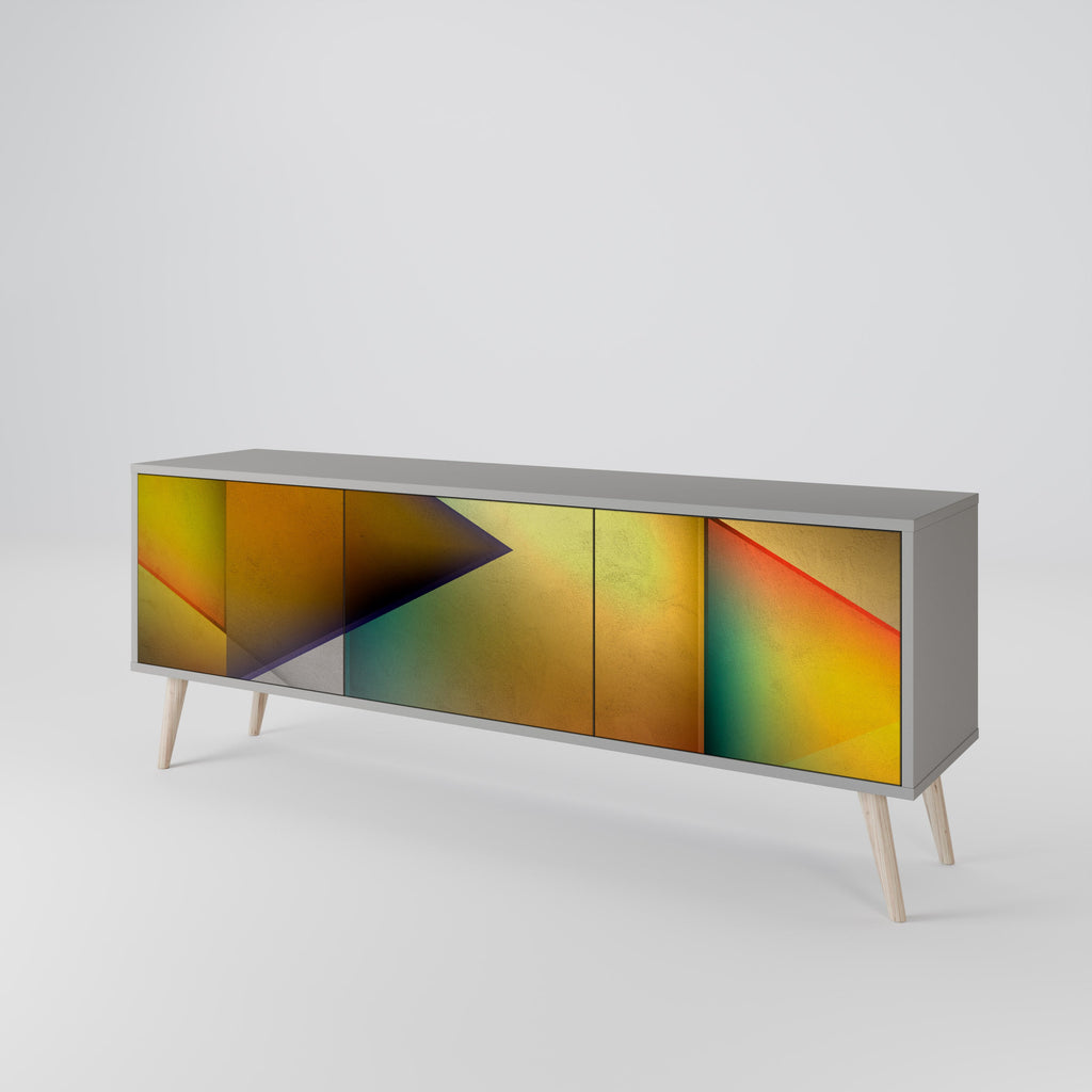 Meuble TV 3 portes PIERCING SHARPNESS finition grise