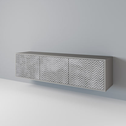 CONCRETE ZIG ZAG 3-Door TV Cabinet