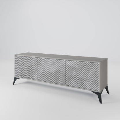 CONCRETE ZIG ZAG 3-Door TV Cabinet