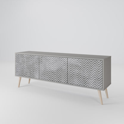 CONCRETE ZIG ZAG 3-Door TV Cabinet