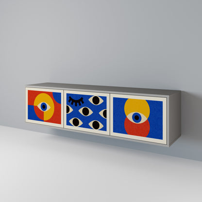 GEOMETRIC EYES 3-Door TV Cabinet
