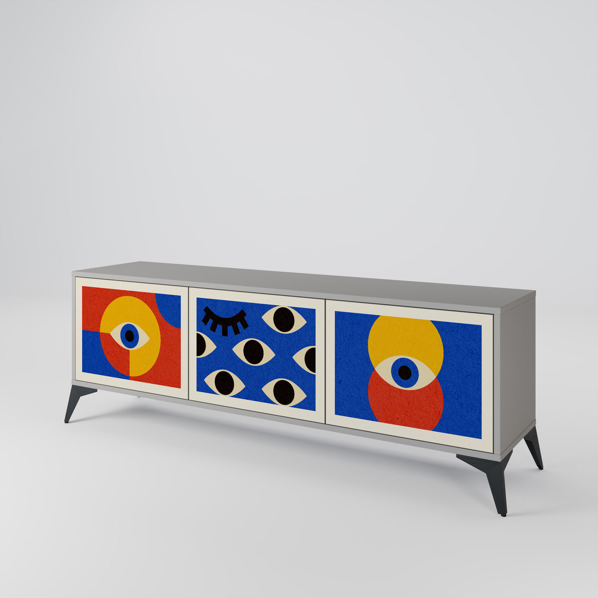 GEOMETRIC EYES 3-Door TV Cabinet