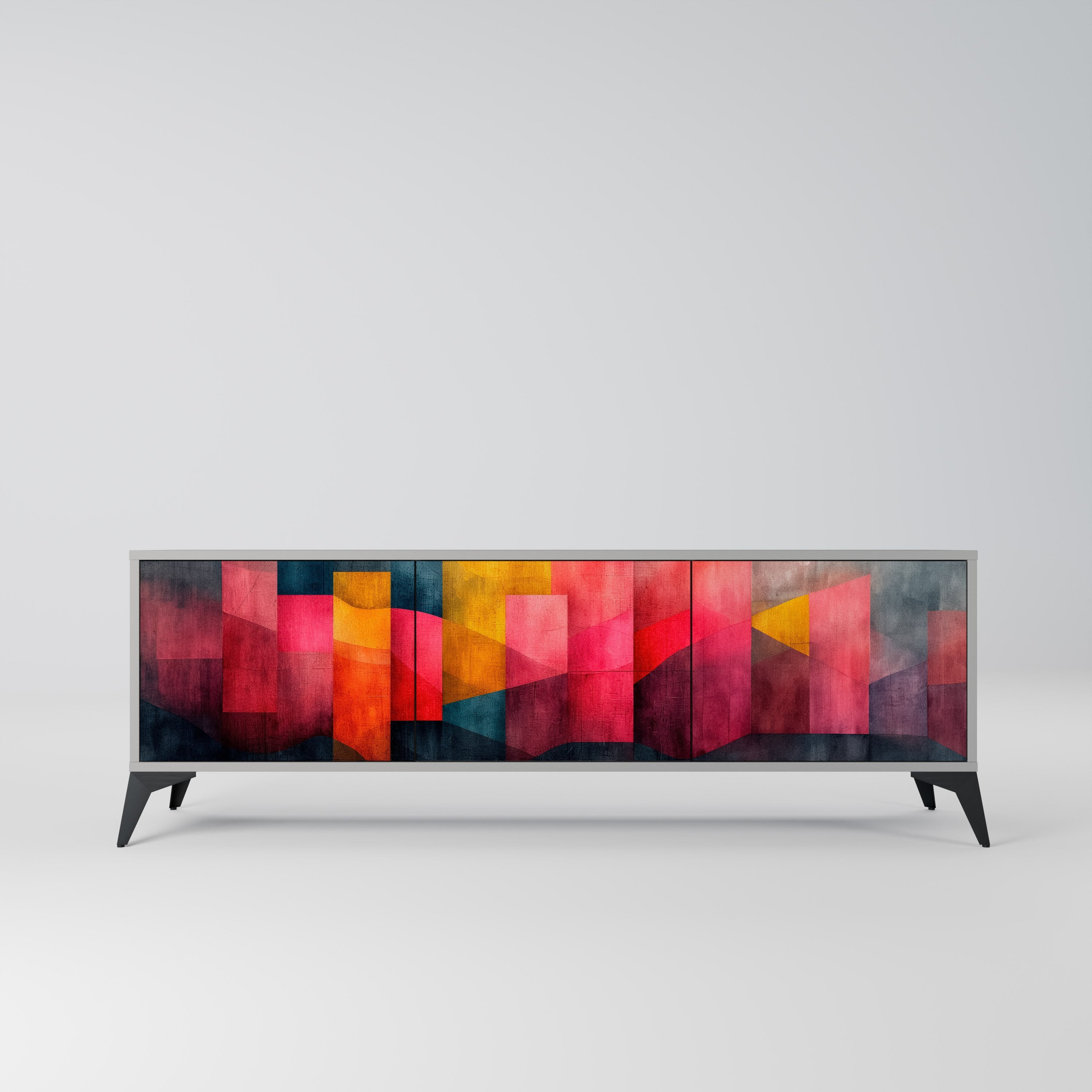 Meuble TV 3 portes COLORFUL SOUNDS en finition grise