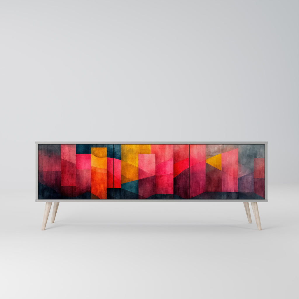 Meuble TV 3 portes COLORFUL SOUNDS en finition grise