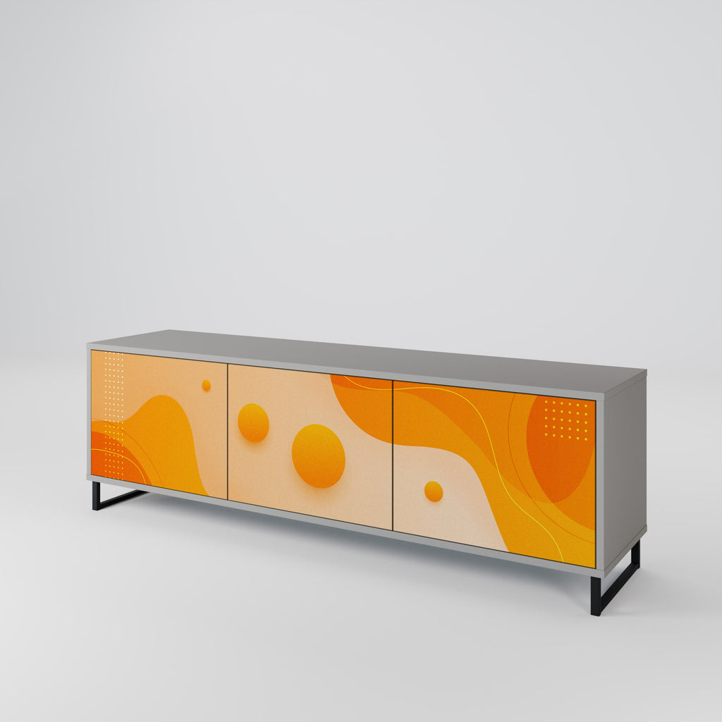 Meuble TV 3 portes ORANGE ARRANGEMENT en finition grise