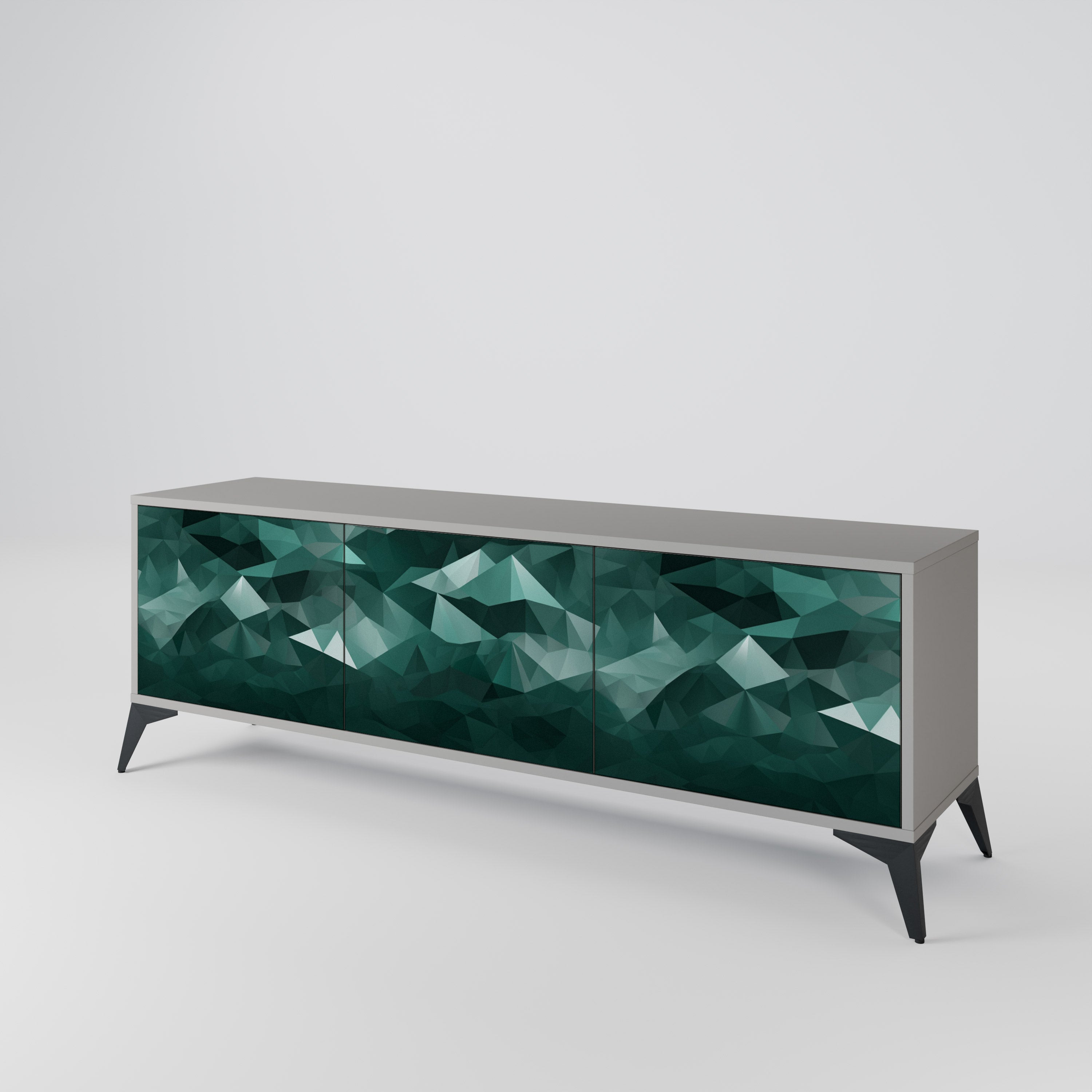 POLYGONAL FLOATING 3-Door TV Cabinet