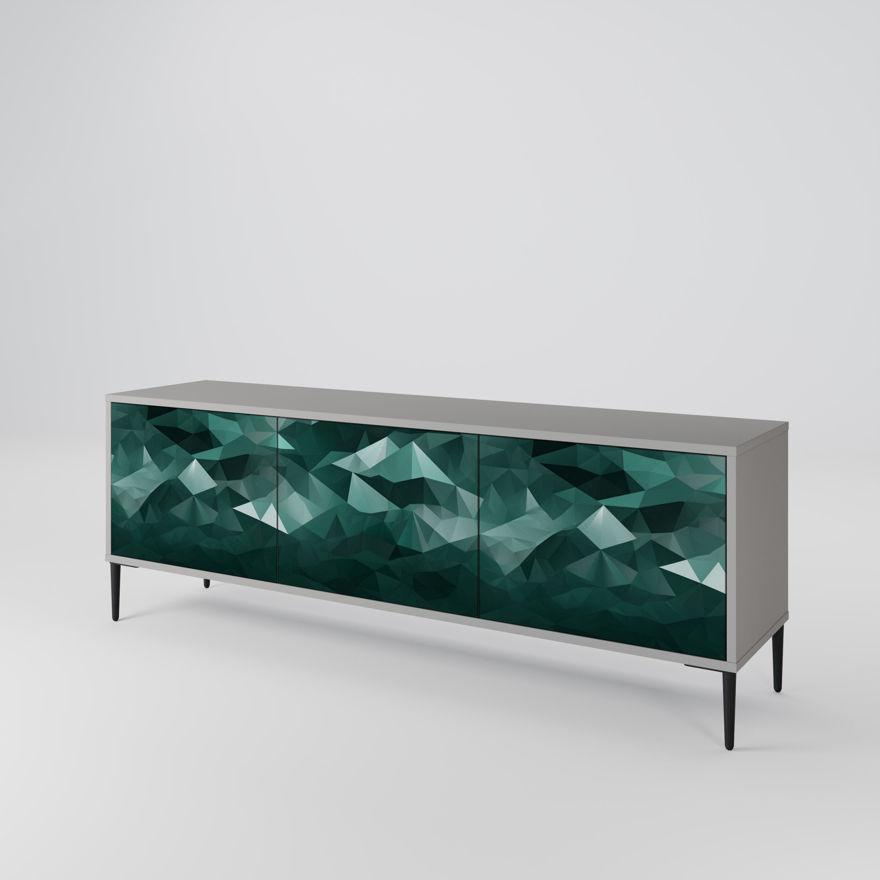 POLYGONAL FLOATING 3-Door TV Cabinet