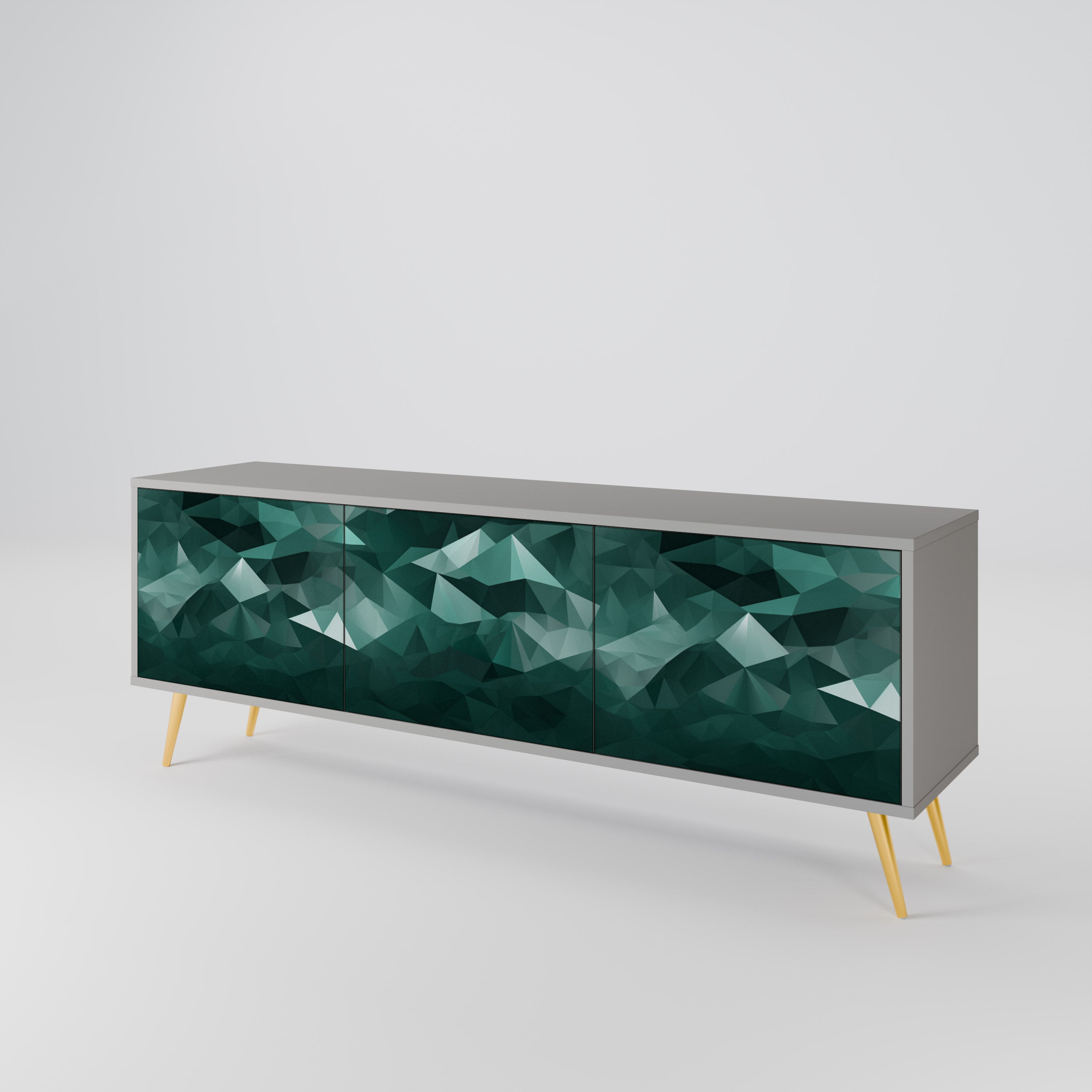 POLYGONAL FLOATING 3-Door TV Cabinet