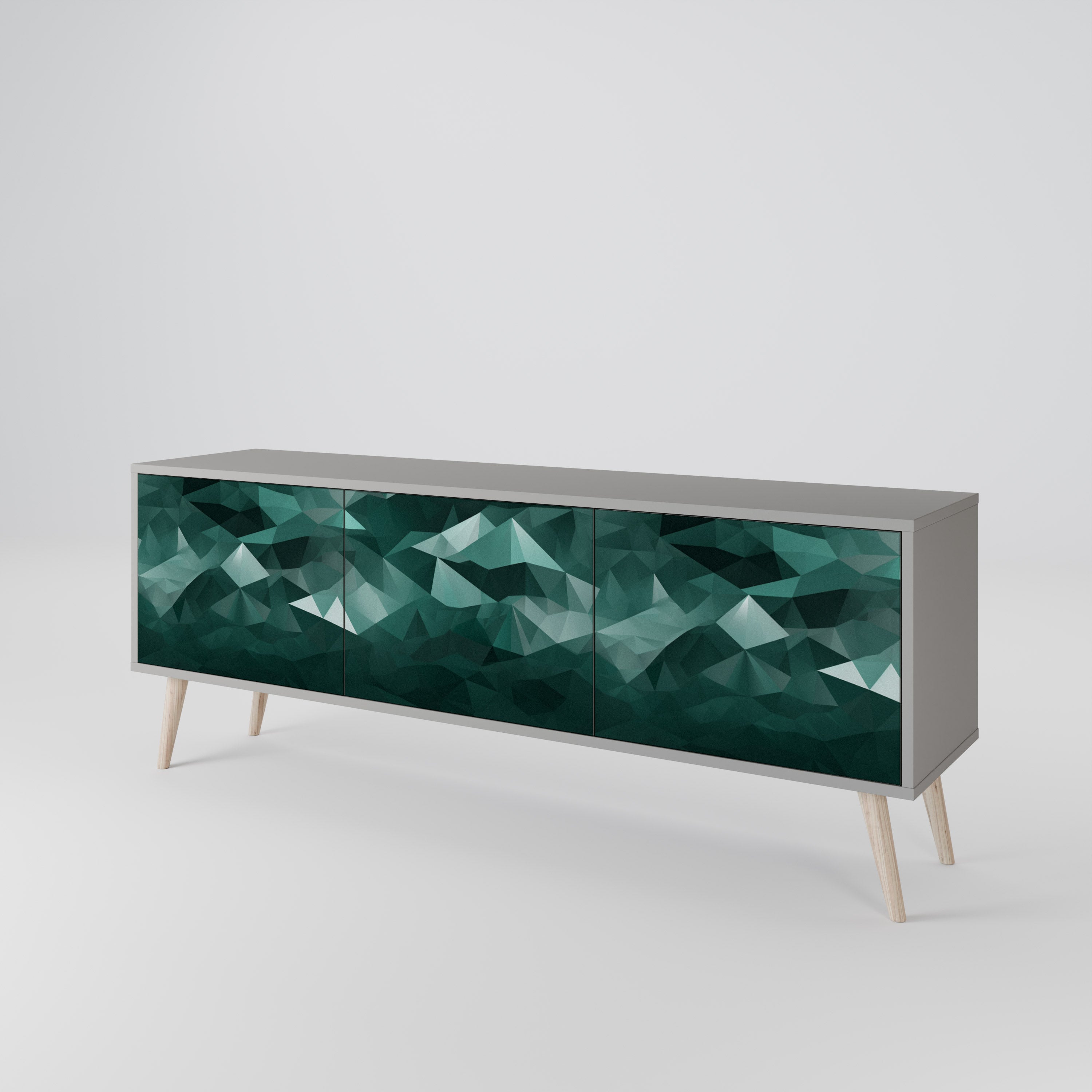 POLYGONAL FLOATING 3-Door TV Cabinet
