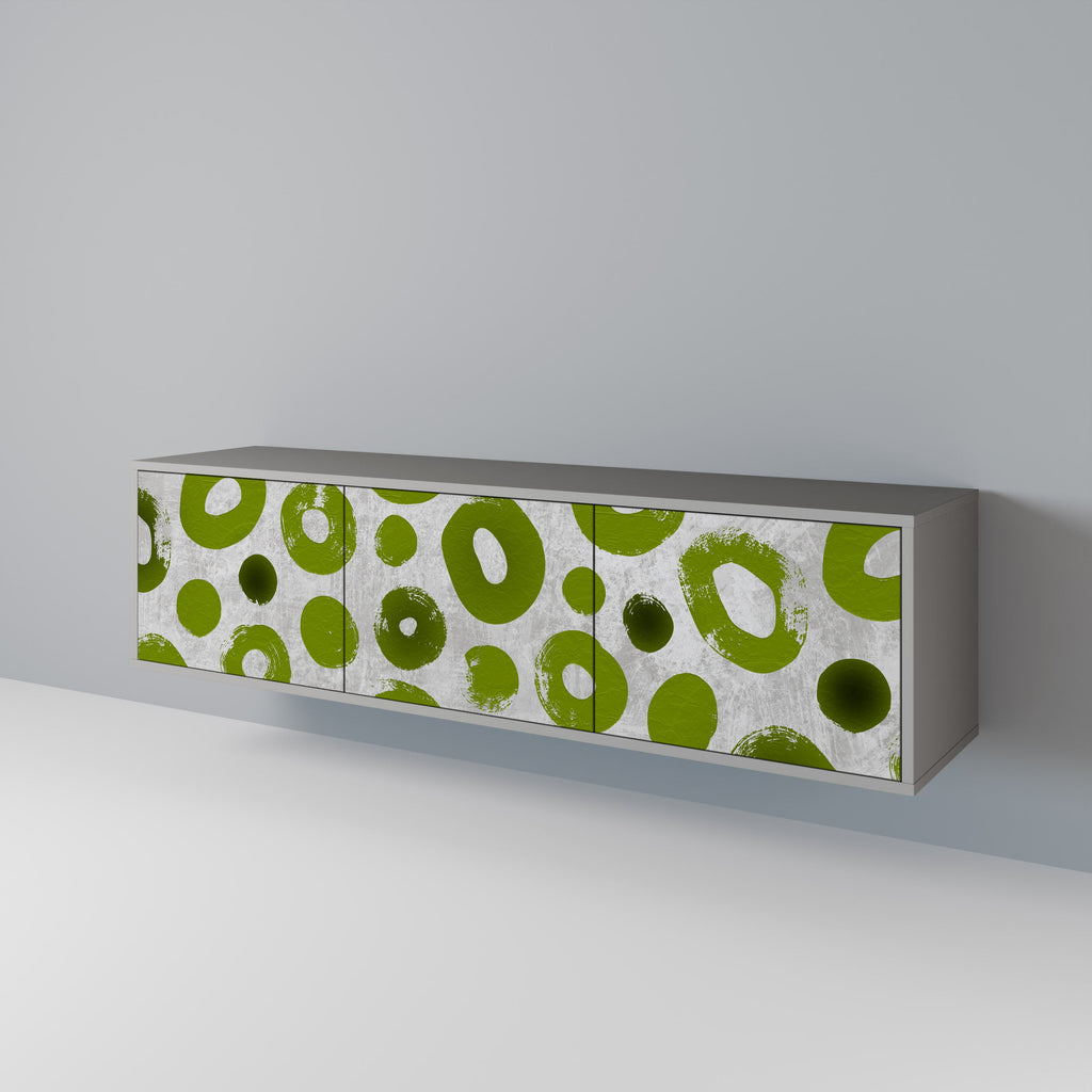 Meuble TV 3 portes GREEN RHAPSODY finition grise