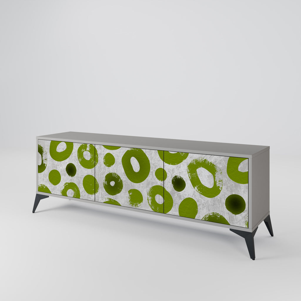 Meuble TV 3 portes GREEN RHAPSODY finition grise