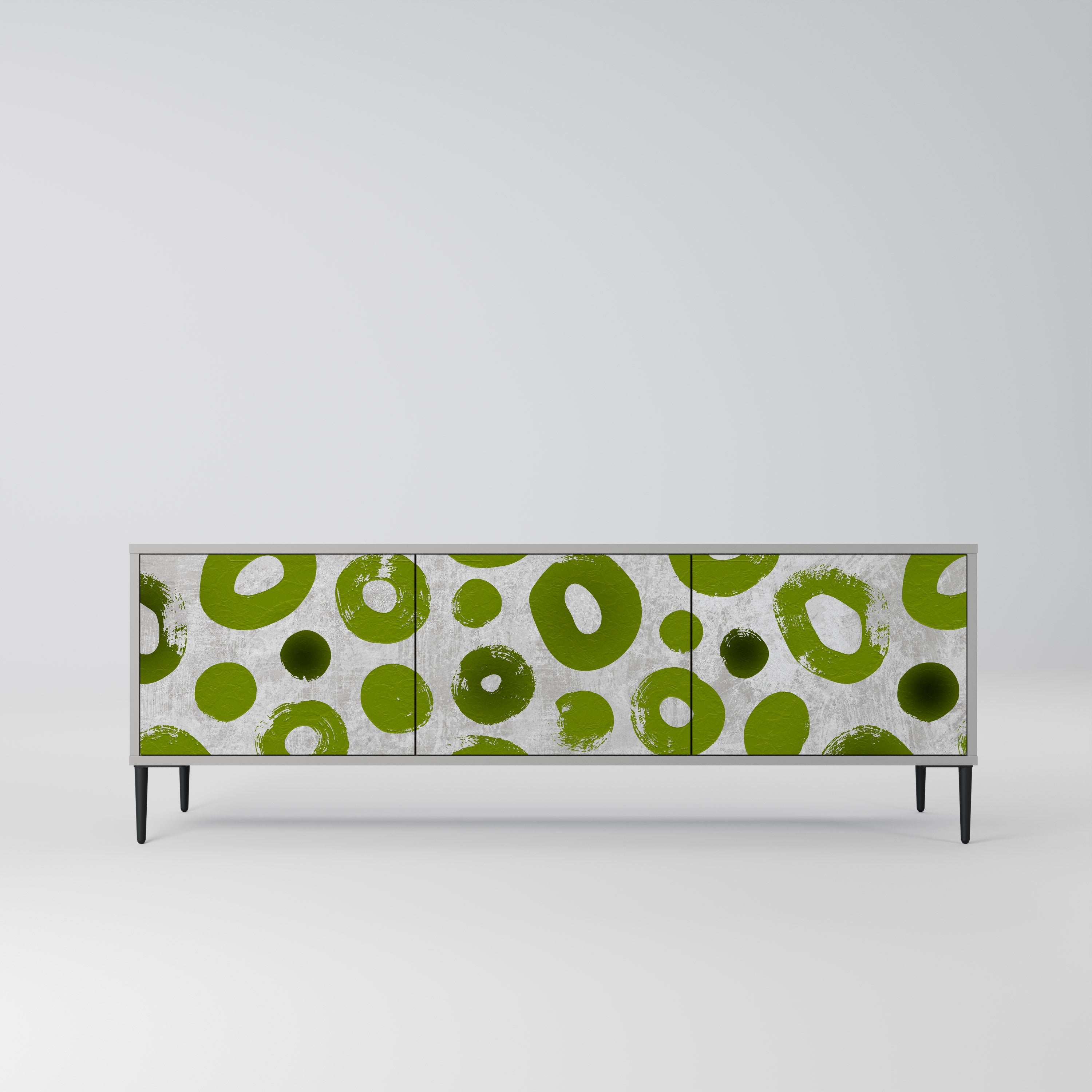 Meuble TV 3 portes GREEN RHAPSODY finition grise