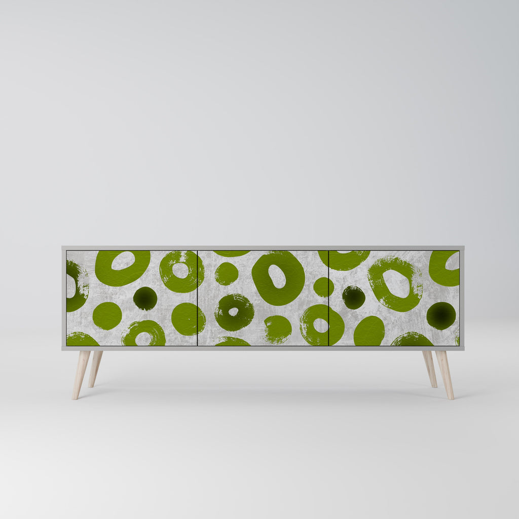 Meuble TV 3 portes GREEN RHAPSODY finition grise