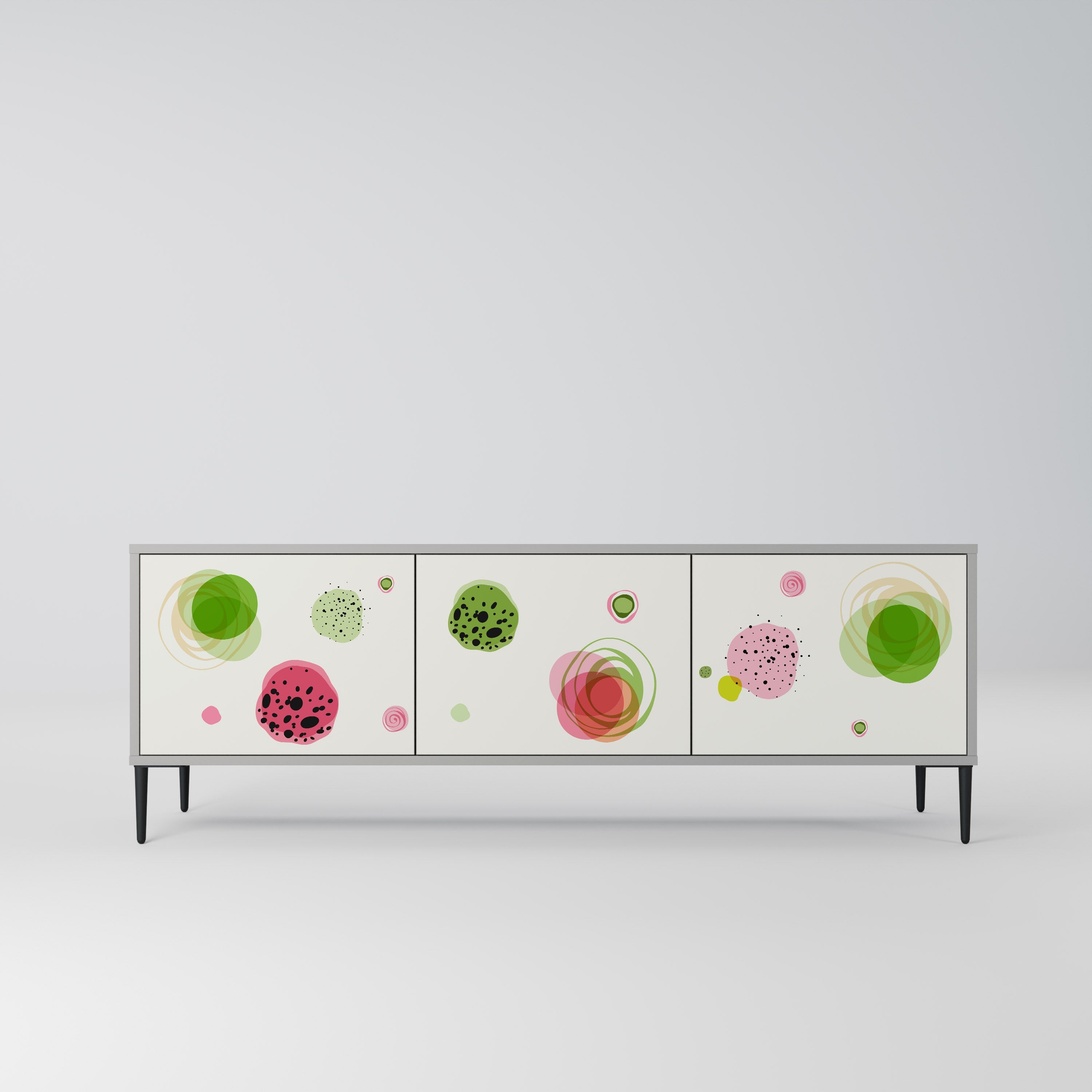 Meuble TV 3 portes COLORFUL COSMOS finition grise