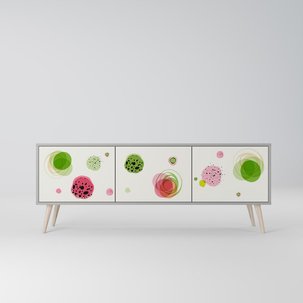 Meuble TV 3 portes COLORFUL COSMOS finition grise