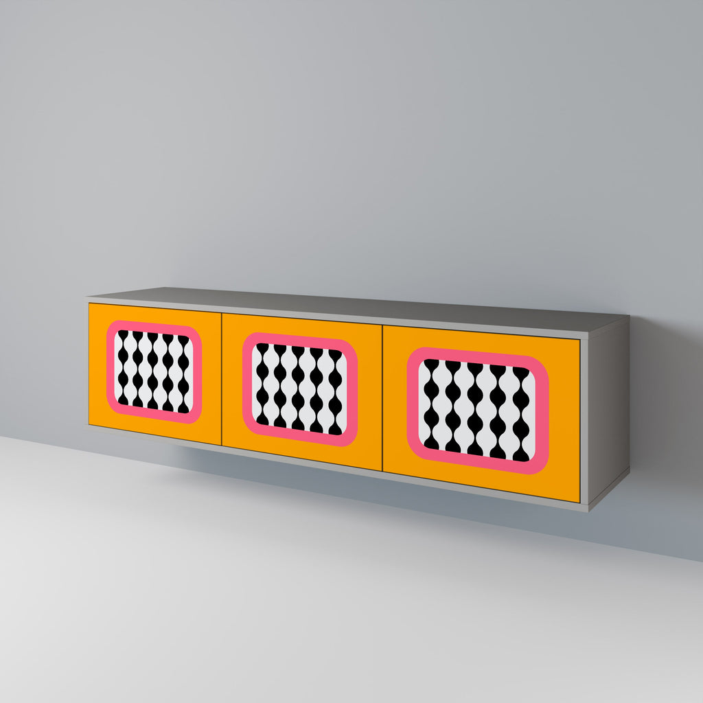 TEARS IN HEAVEN 3-Door TV Stand in Grey Finish