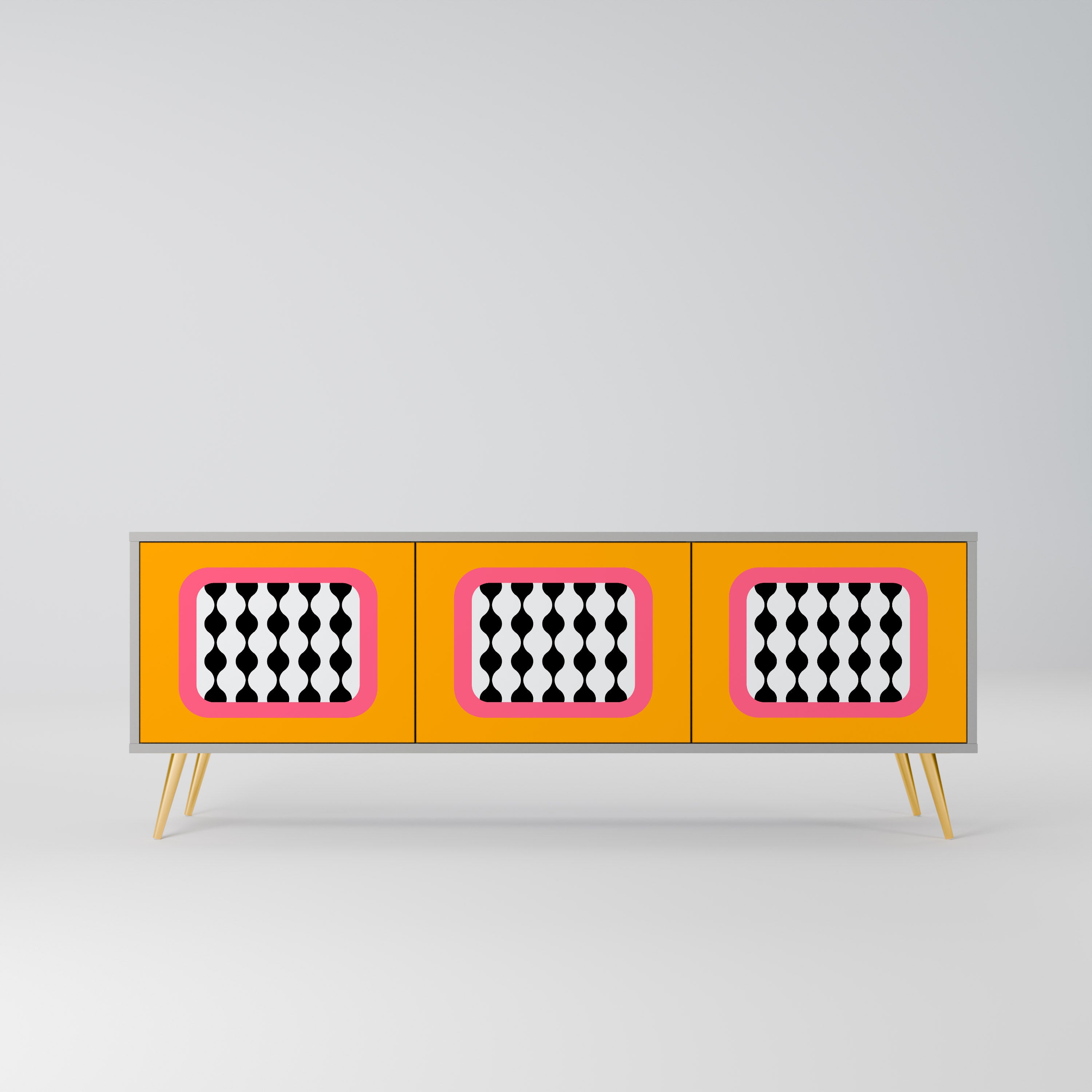 Meuble TV 3 portes TEARS IN HEAVEN en finition grise