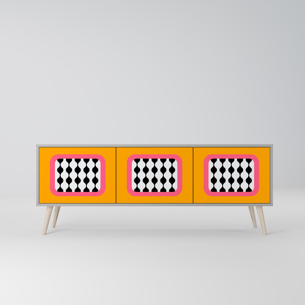 TEARS IN HEAVEN 3-Door TV Stand in Grey Finish