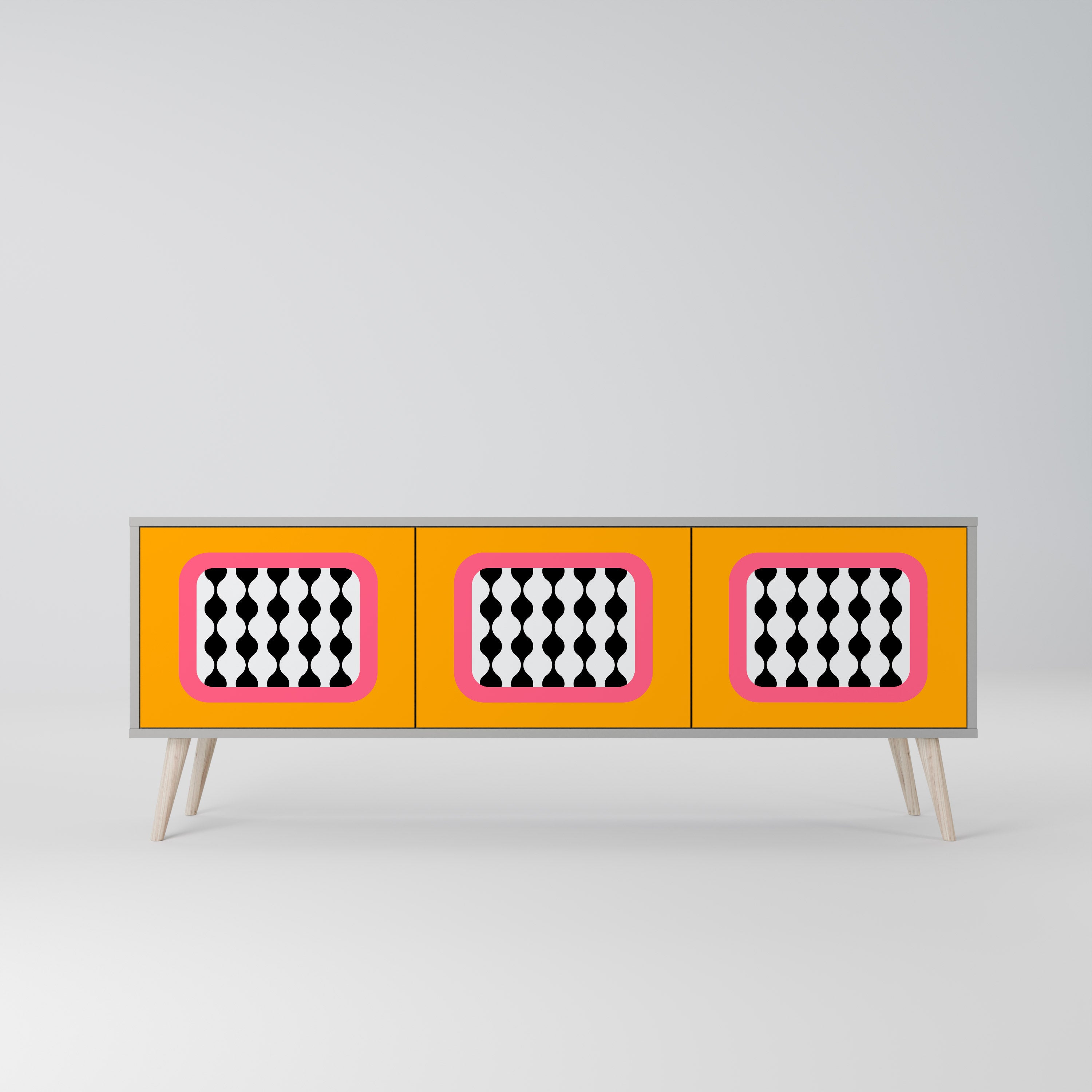 Meuble TV 3 portes TEARS IN HEAVEN en finition grise