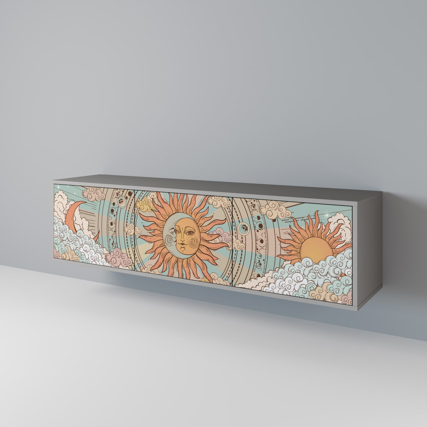 MYSTICAL STRUCTURE 3-Door TV Cabinet