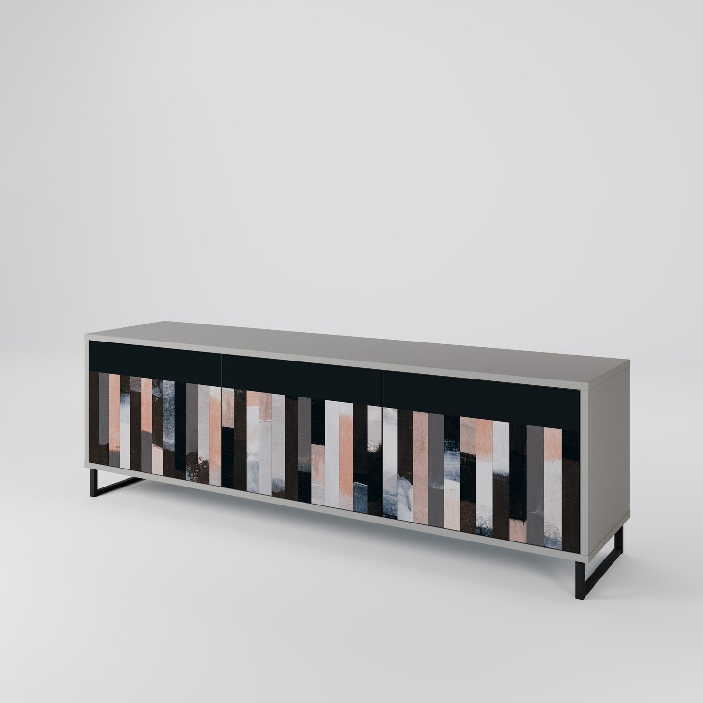 COLLAGE OF RECTANGLES 3-Door TV Cabinet