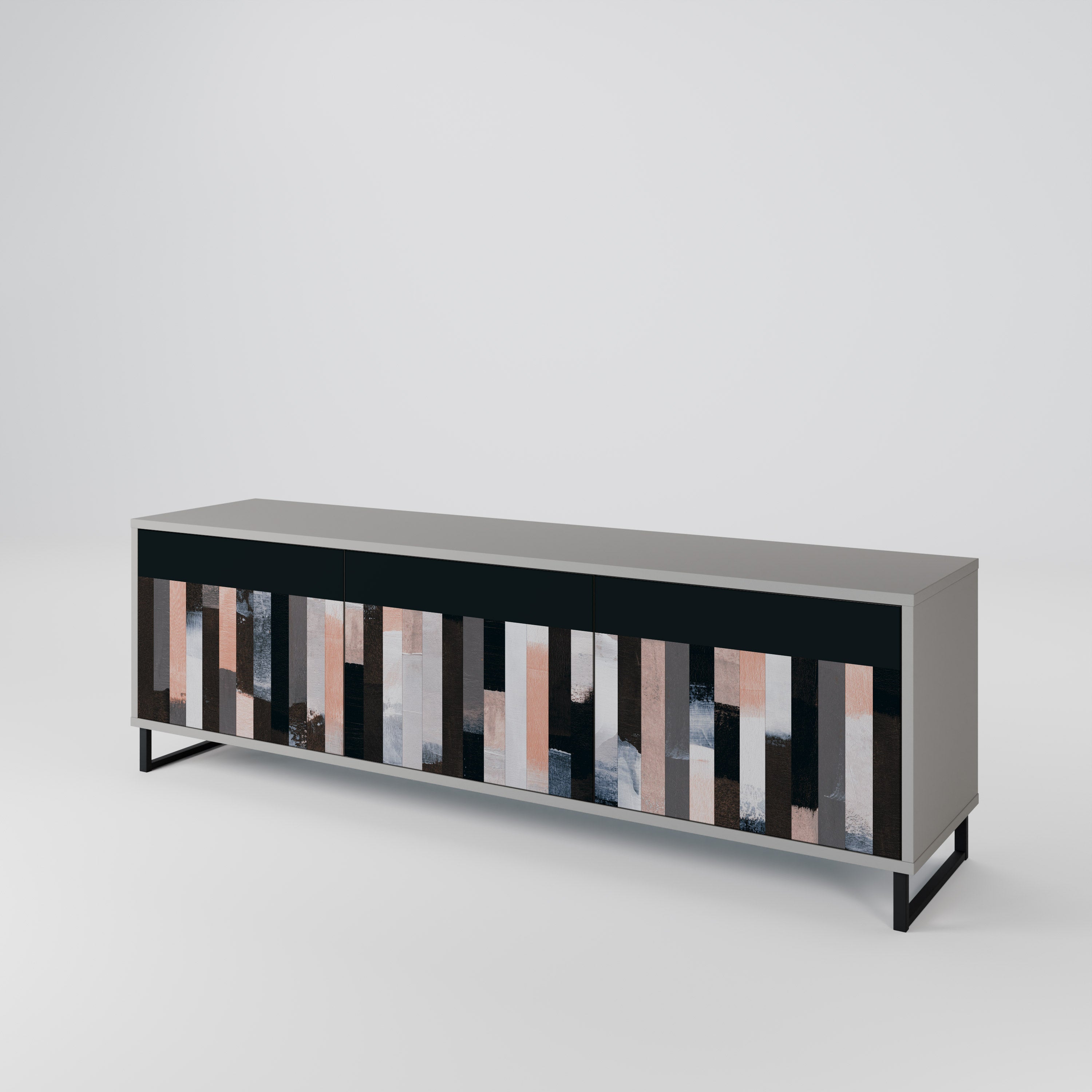 COLLAGE OF RECTANGLES 3-Door TV Cabinet