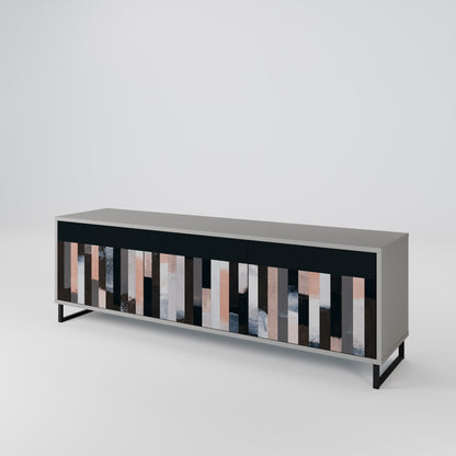 COLLAGE OF RECTANGLES 3-Door TV Cabinet