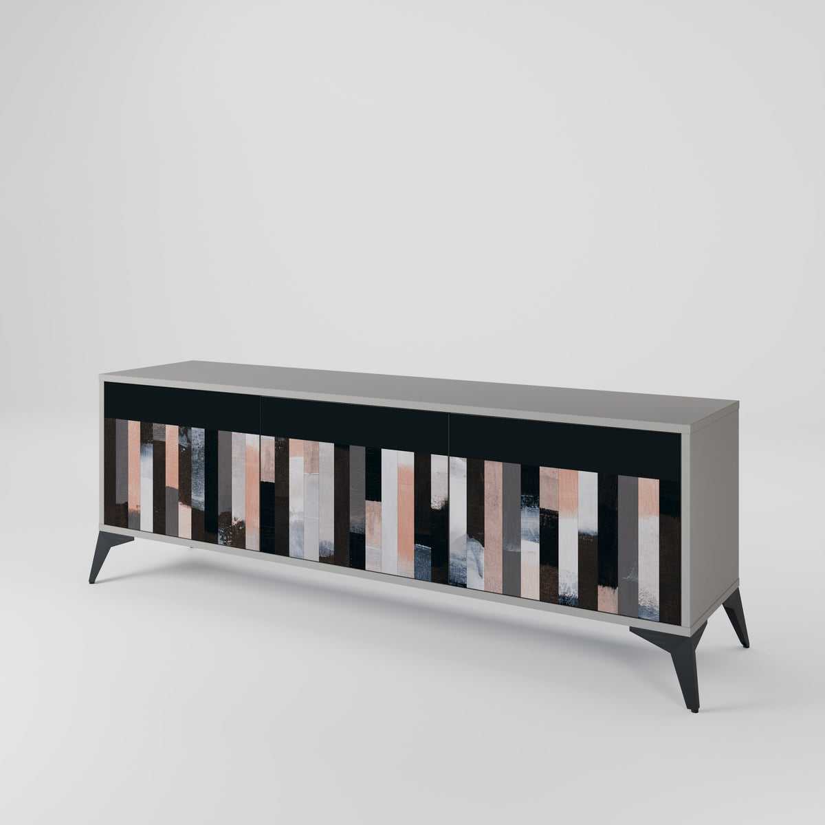 COLLAGE OF RECTANGLES 3-Door TV Cabinet