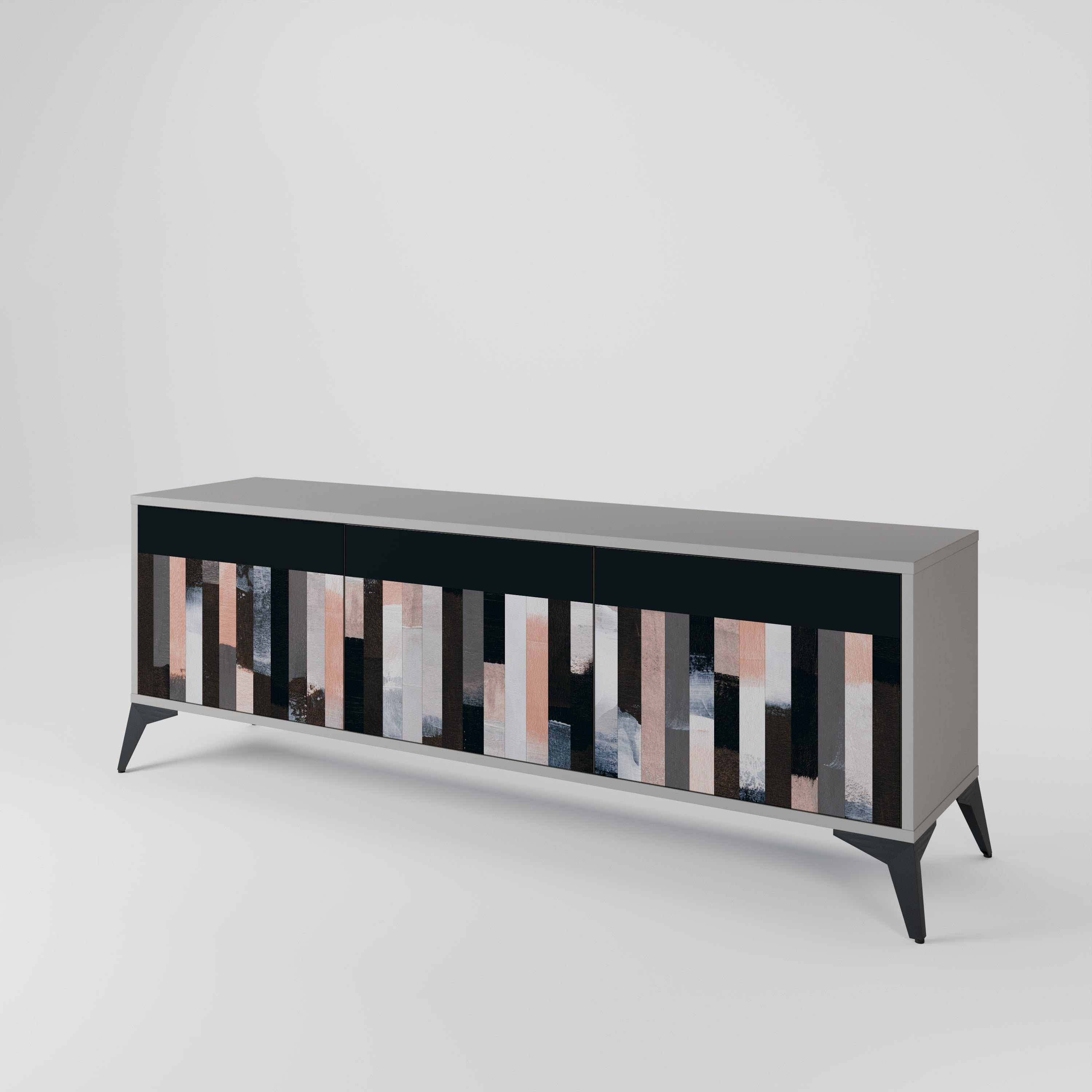 COLLAGE OF RECTANGLES 3-Door TV Cabinet