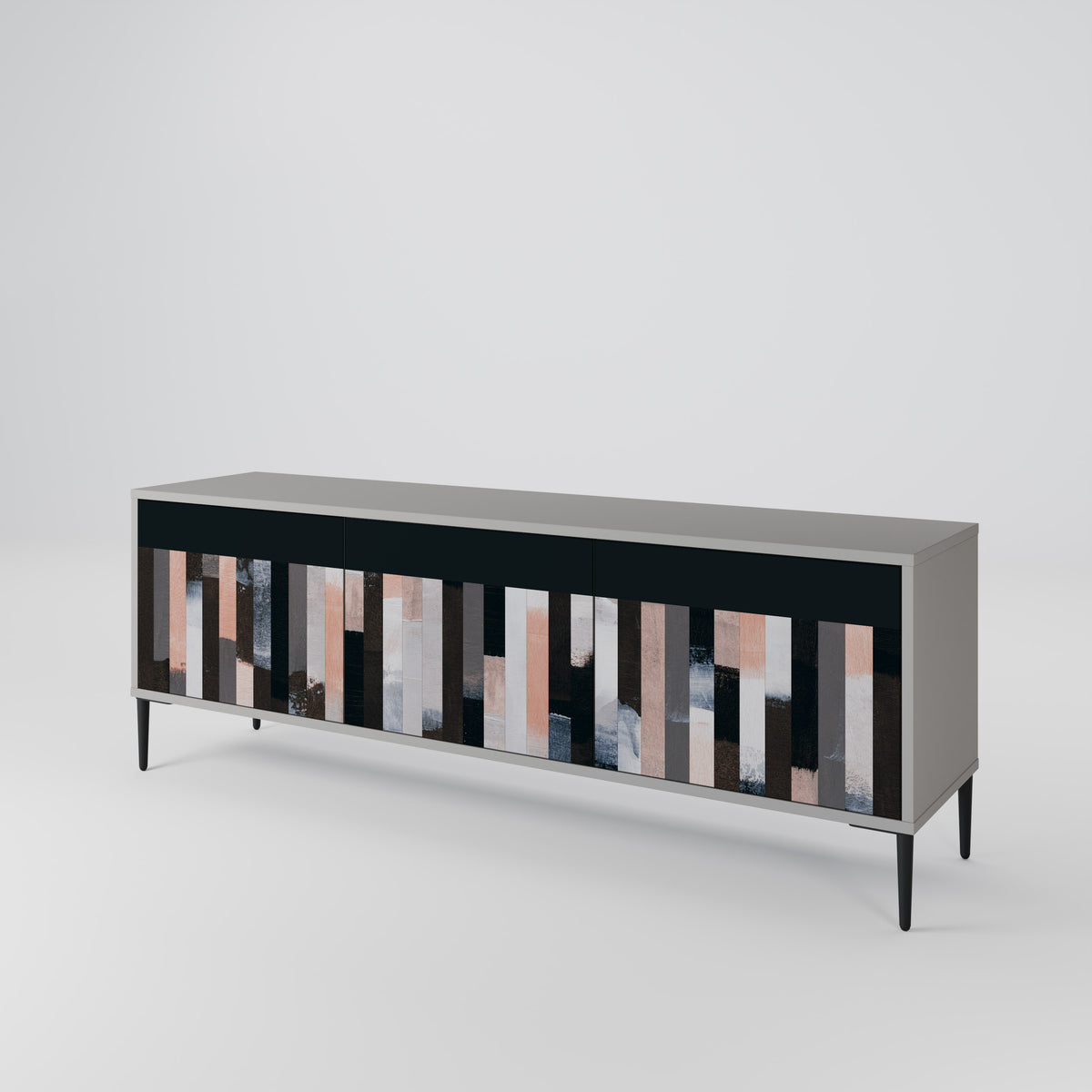 COLLAGE OF RECTANGLES 3-Door TV Cabinet