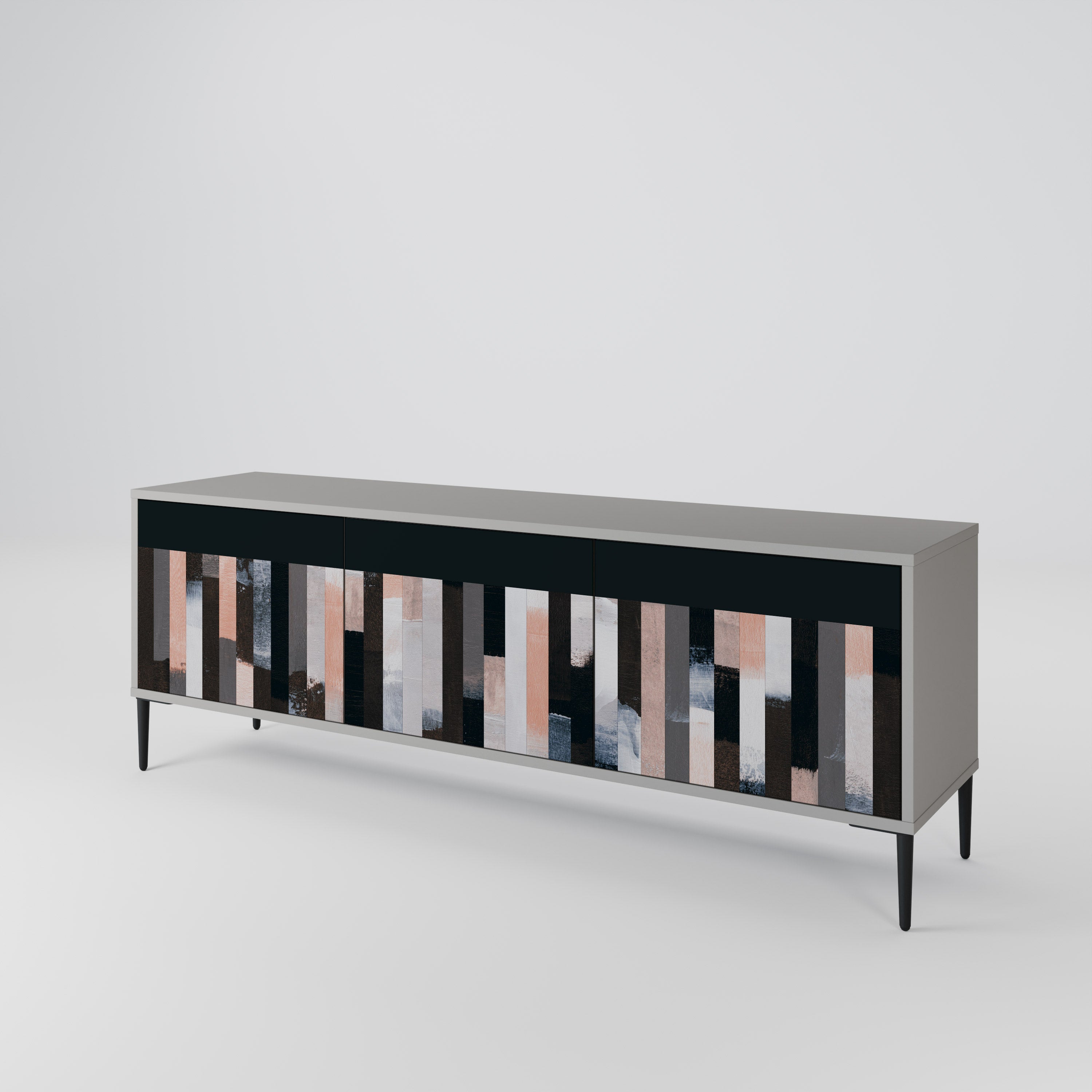 COLLAGE OF RECTANGLES 3-Door TV Cabinet