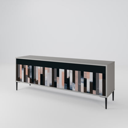 COLLAGE OF RECTANGLES 3-Door TV Cabinet