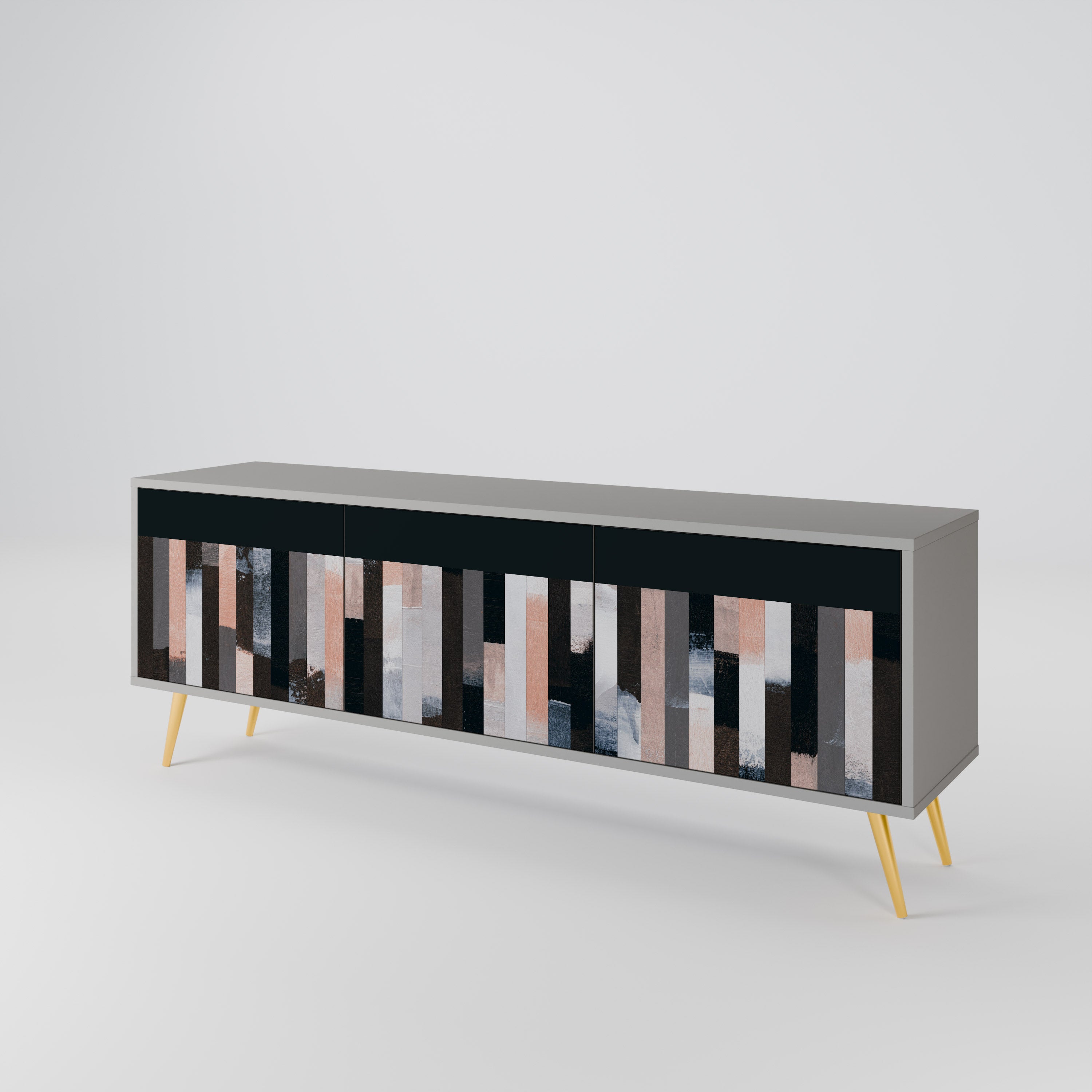 COLLAGE OF RECTANGLES 3-Door TV Cabinet