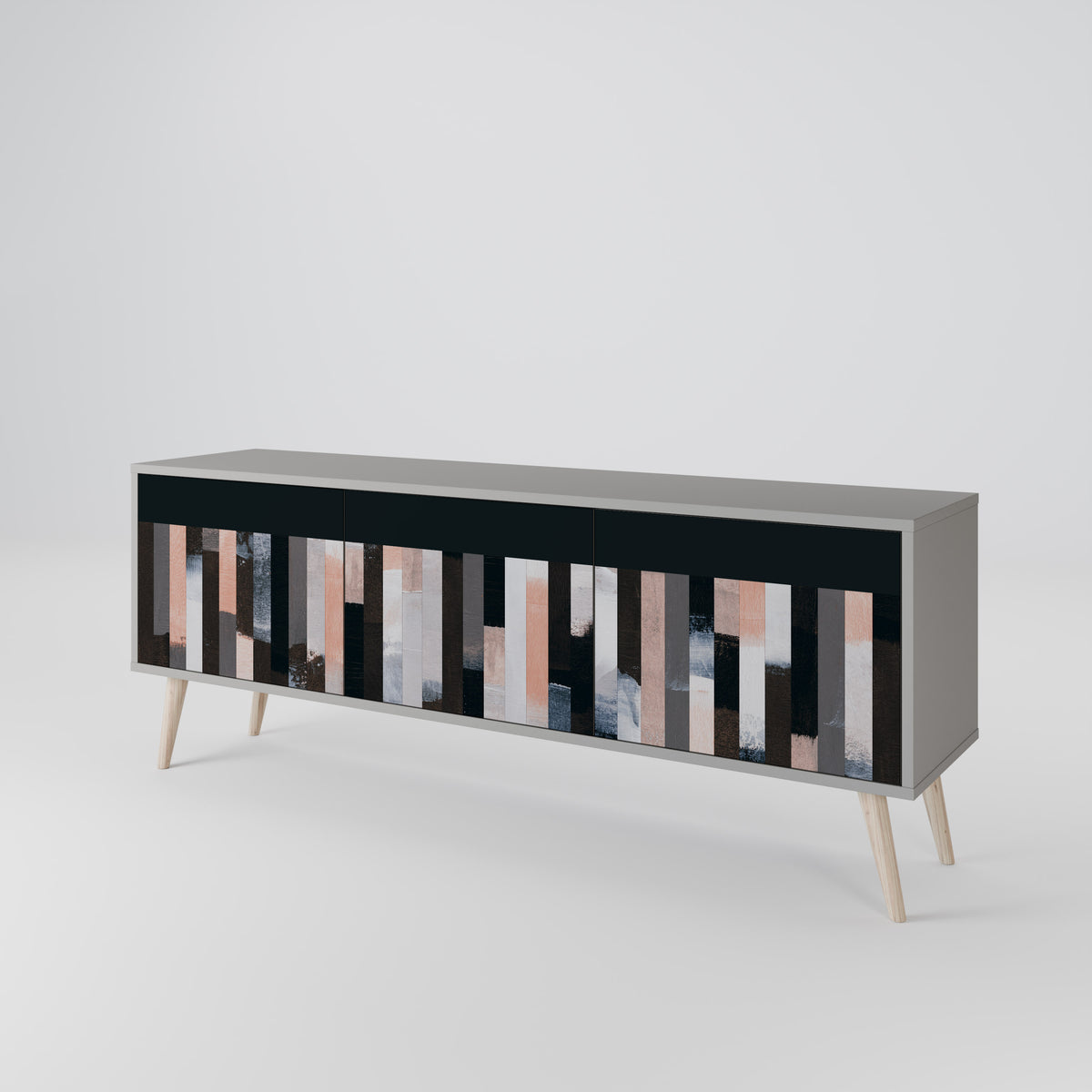 COLLAGE OF RECTANGLES 3-Door TV Cabinet