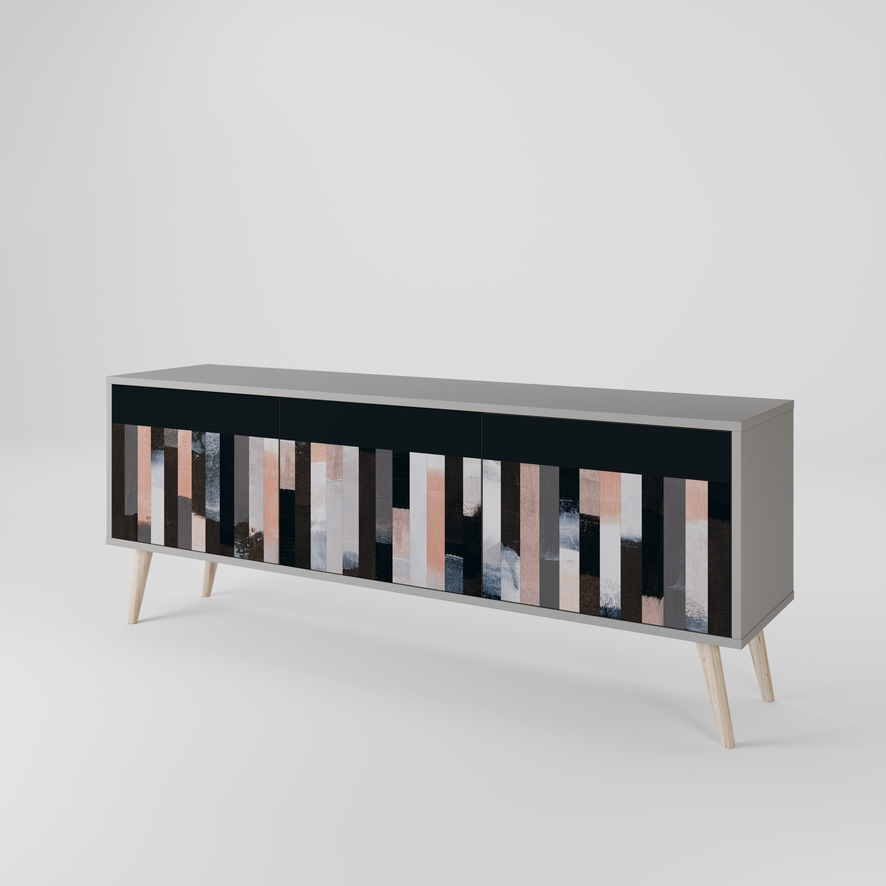 COLLAGE OF RECTANGLES 3-Door TV Cabinet