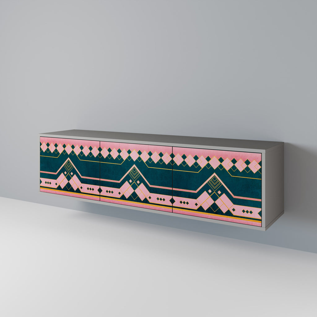 Meuble TV 3 portes ROYAL COMPOSITION finition grise