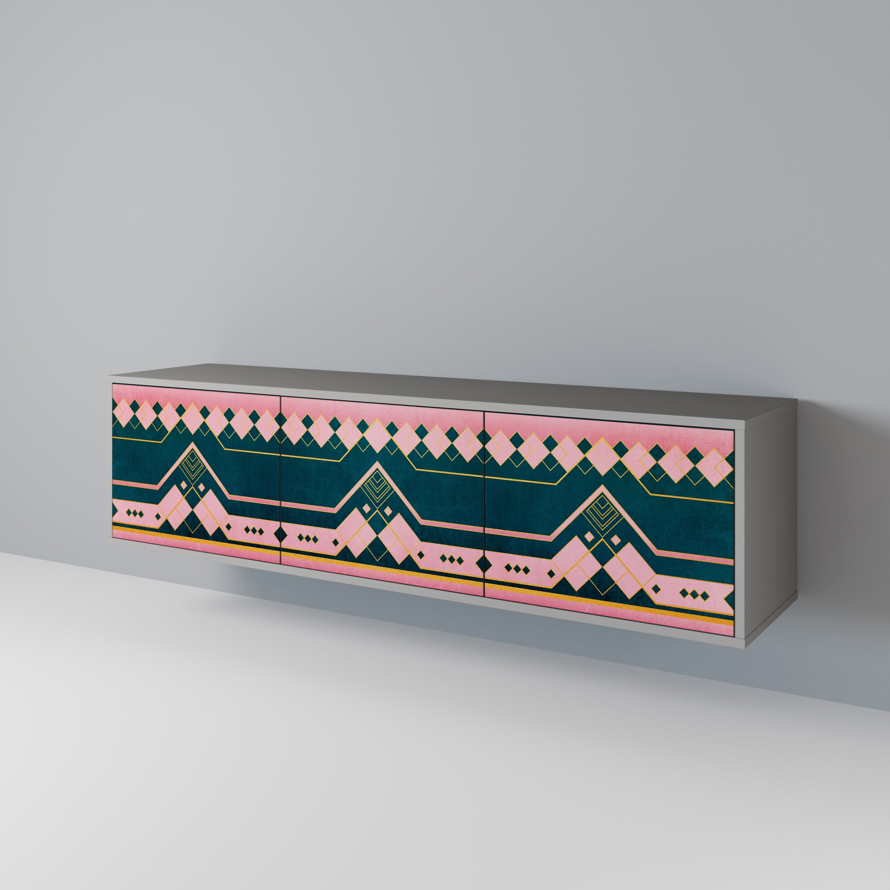 Meuble TV 3 portes ROYAL COMPOSITION finition grise