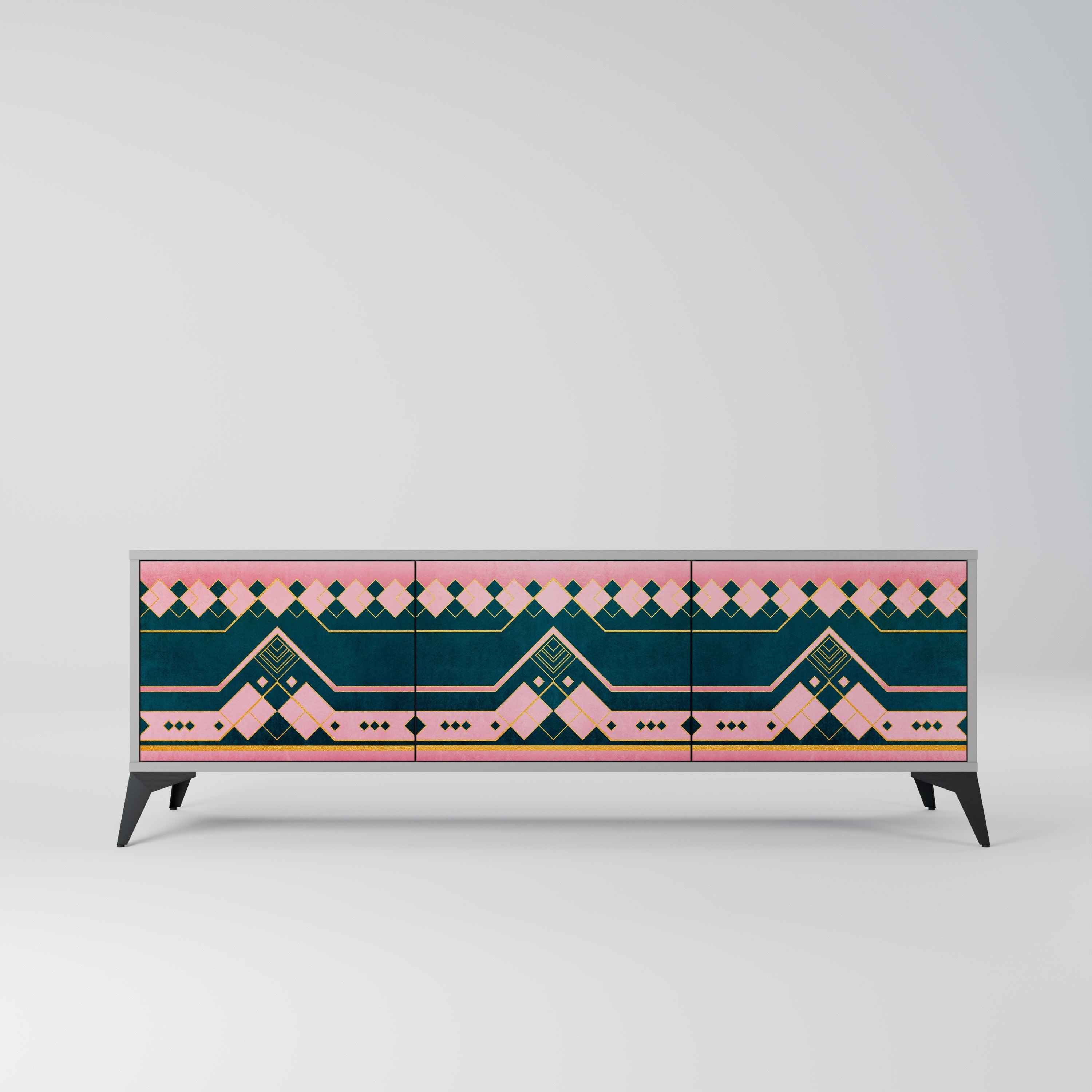 Meuble TV 3 portes ROYAL COMPOSITION finition grise