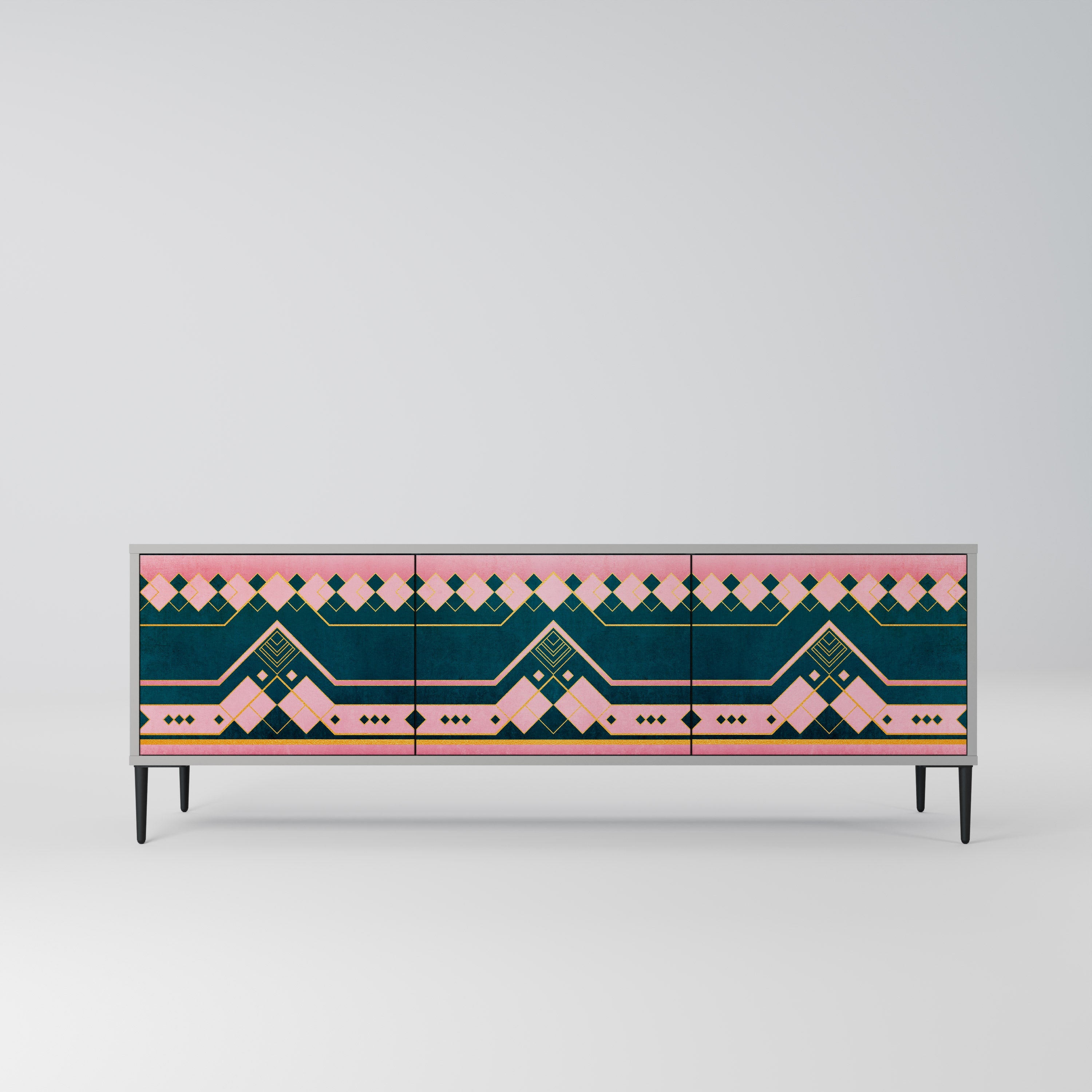 Meuble TV 3 portes ROYAL COMPOSITION finition grise